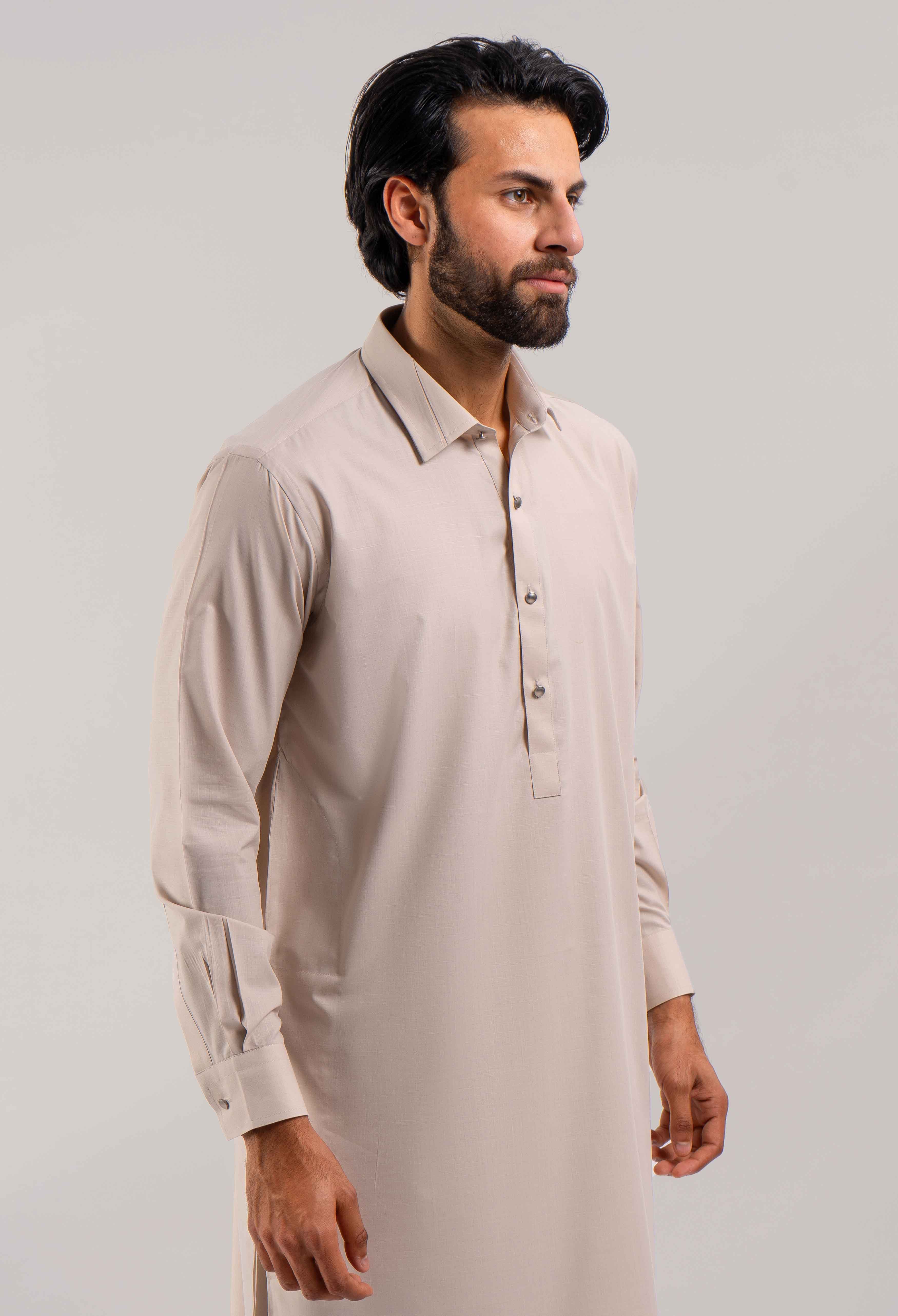 Parmesan Brown Detailing Kameez Shalwar (GSS-000415)