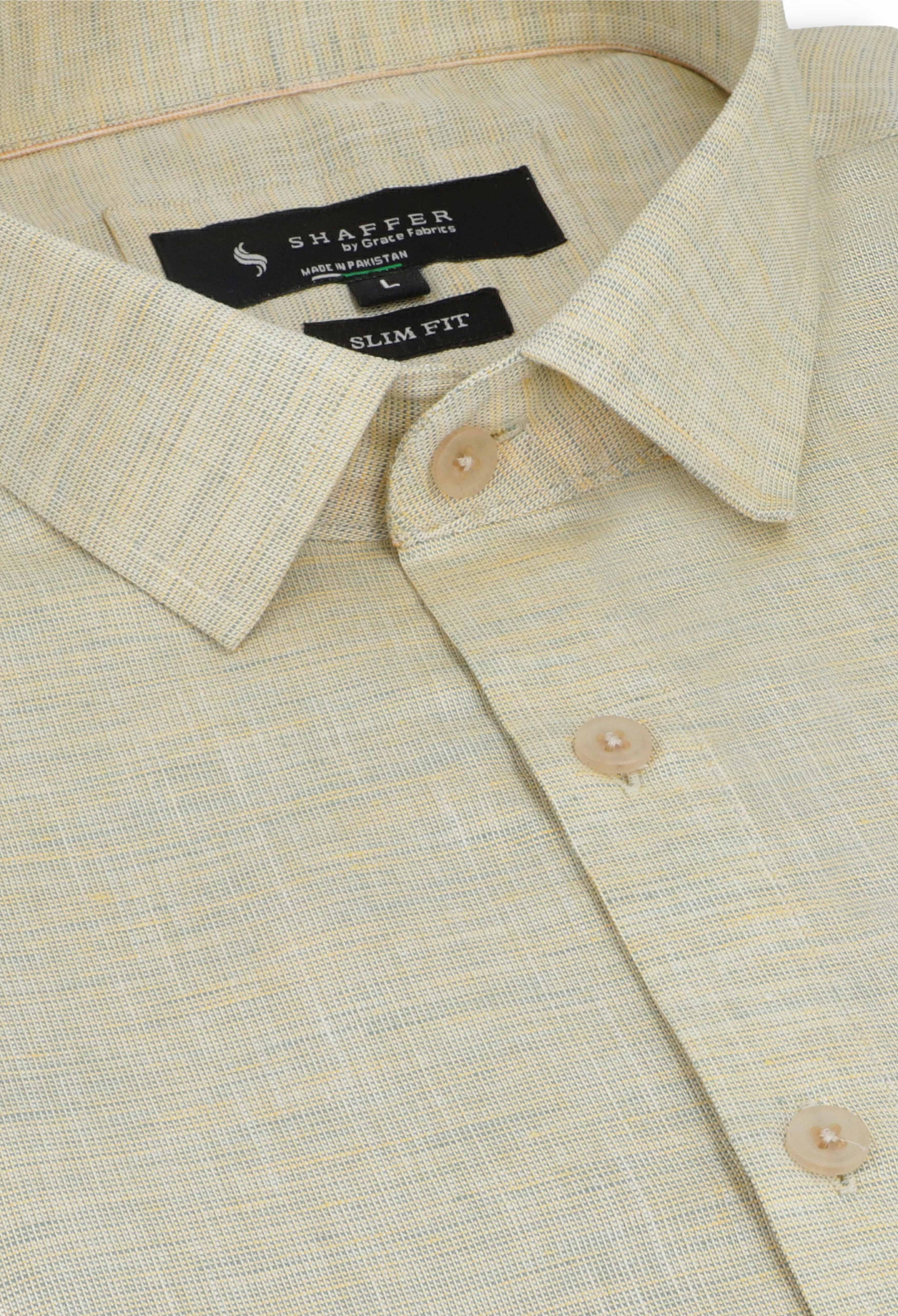 Beige Lining Slim Fit Shirt