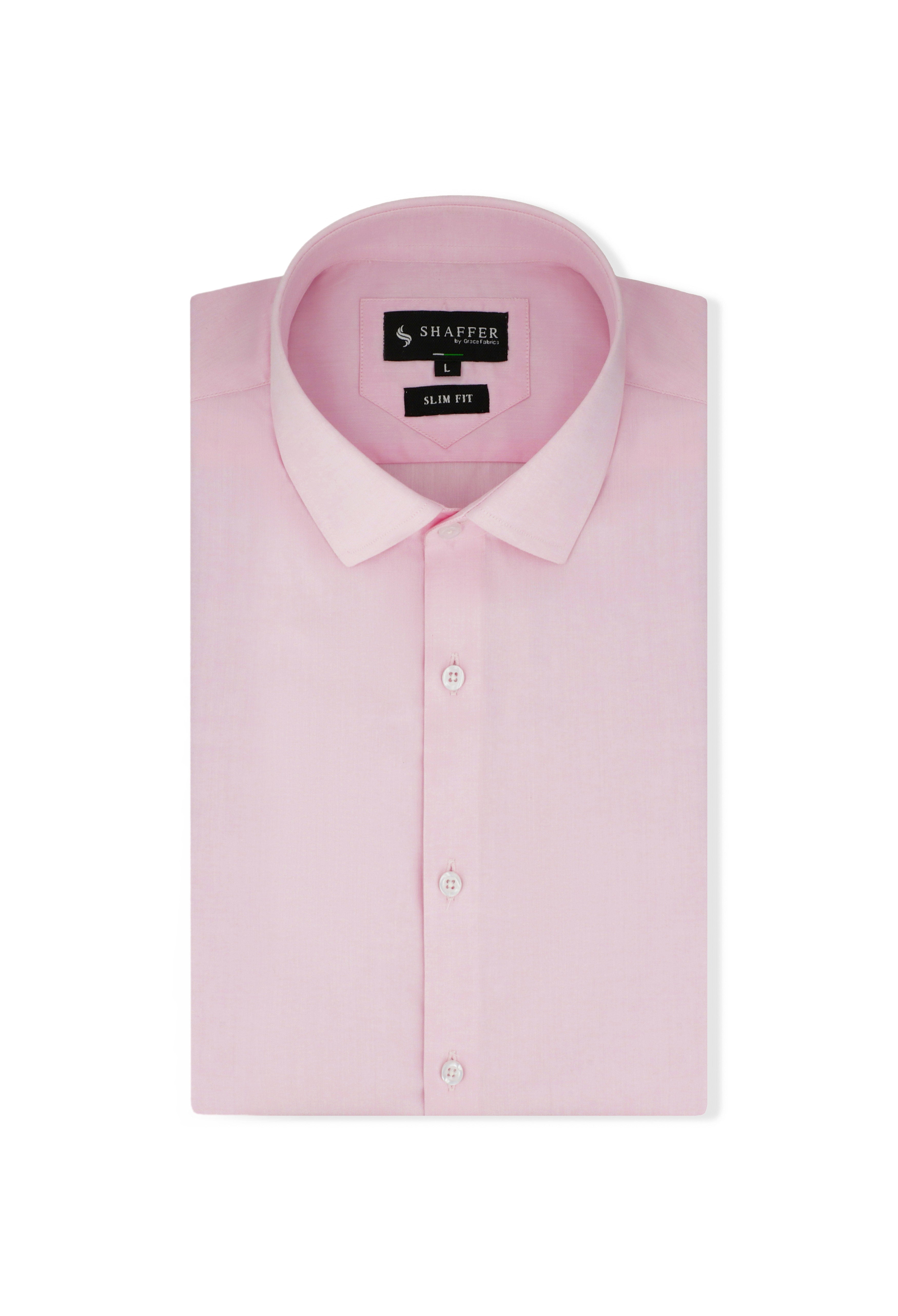 Pink Plain Slim Fit Shirt