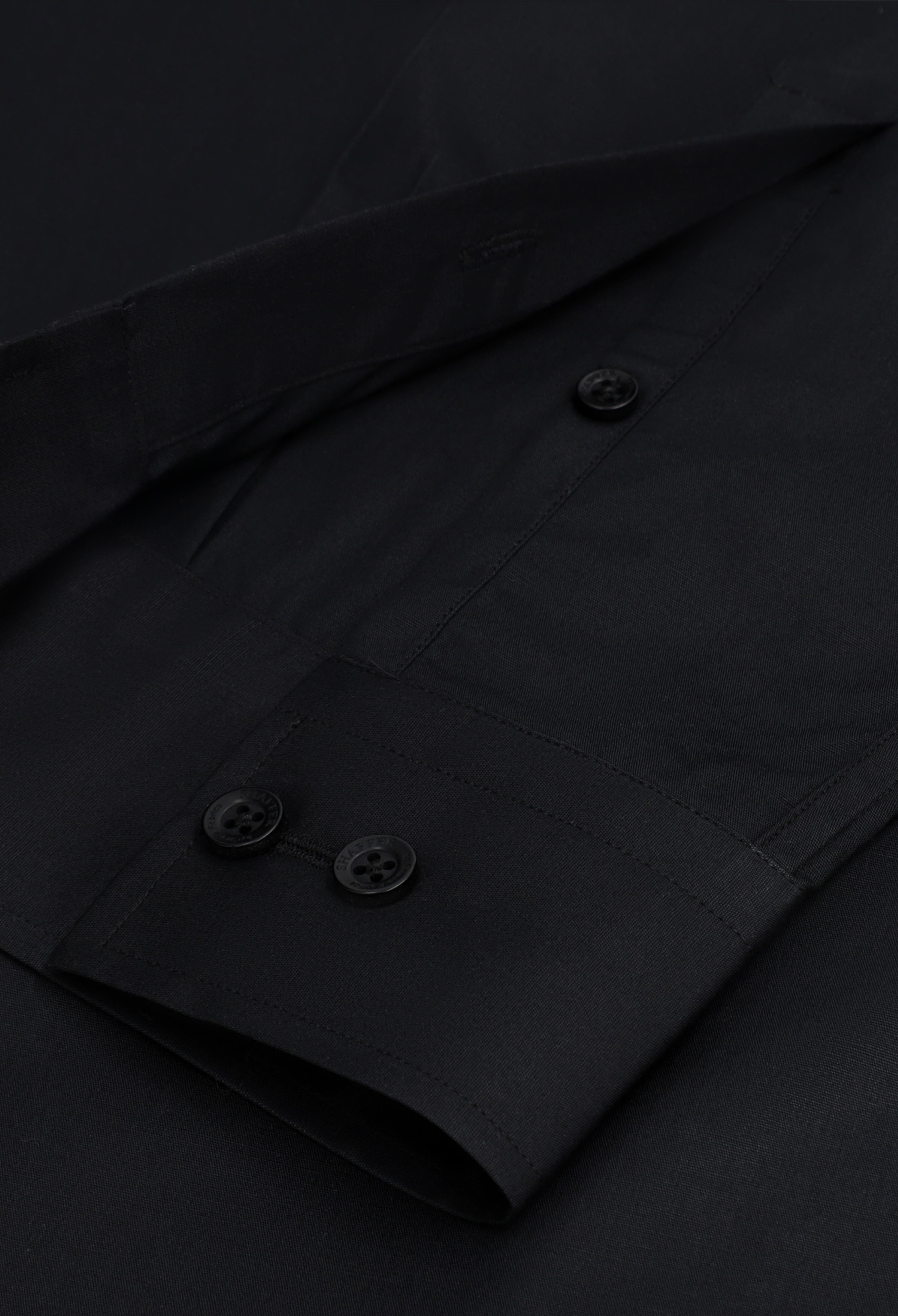 Black Plain Slim Fit Shirt