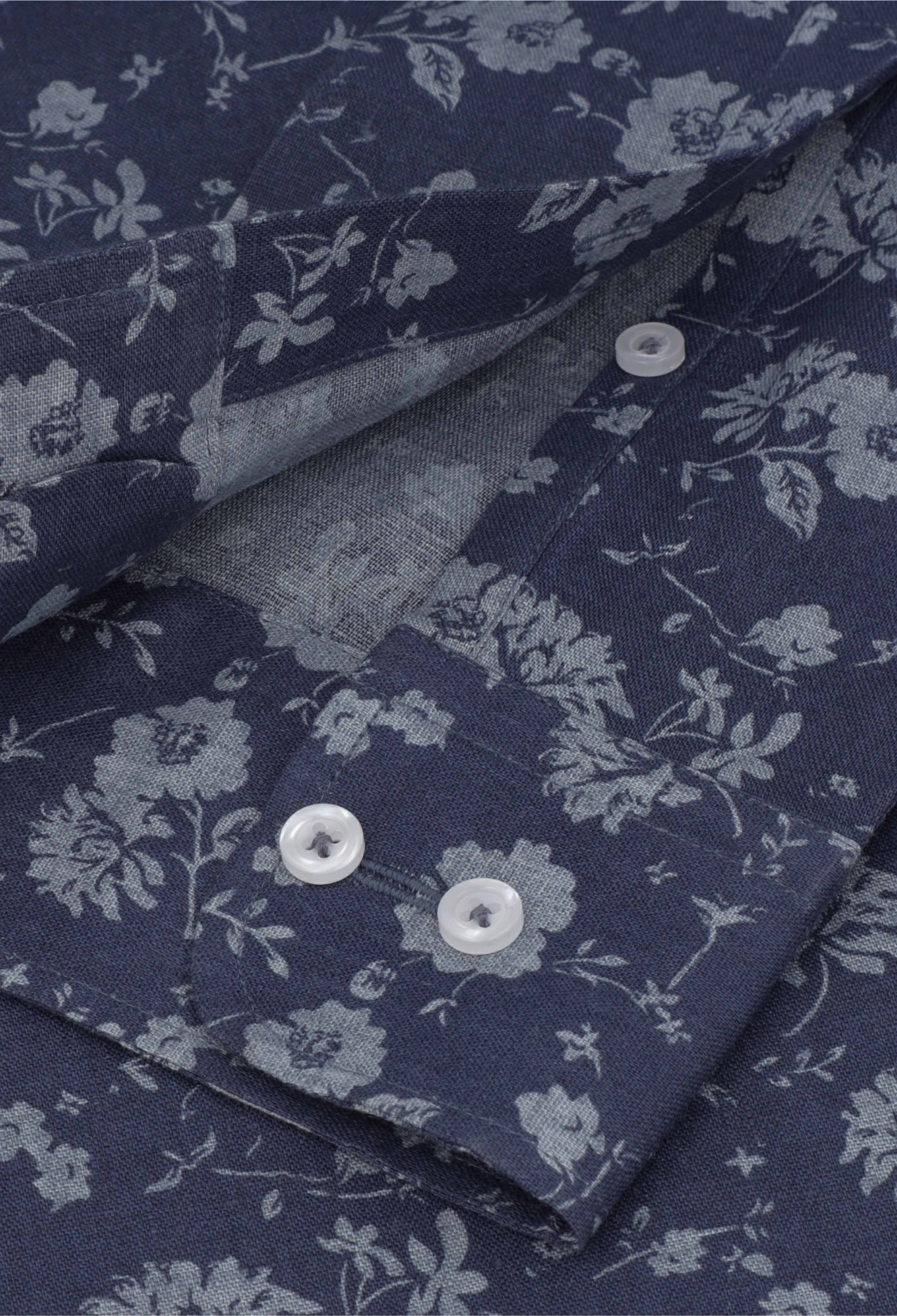 Blue Floral Casual Shirt