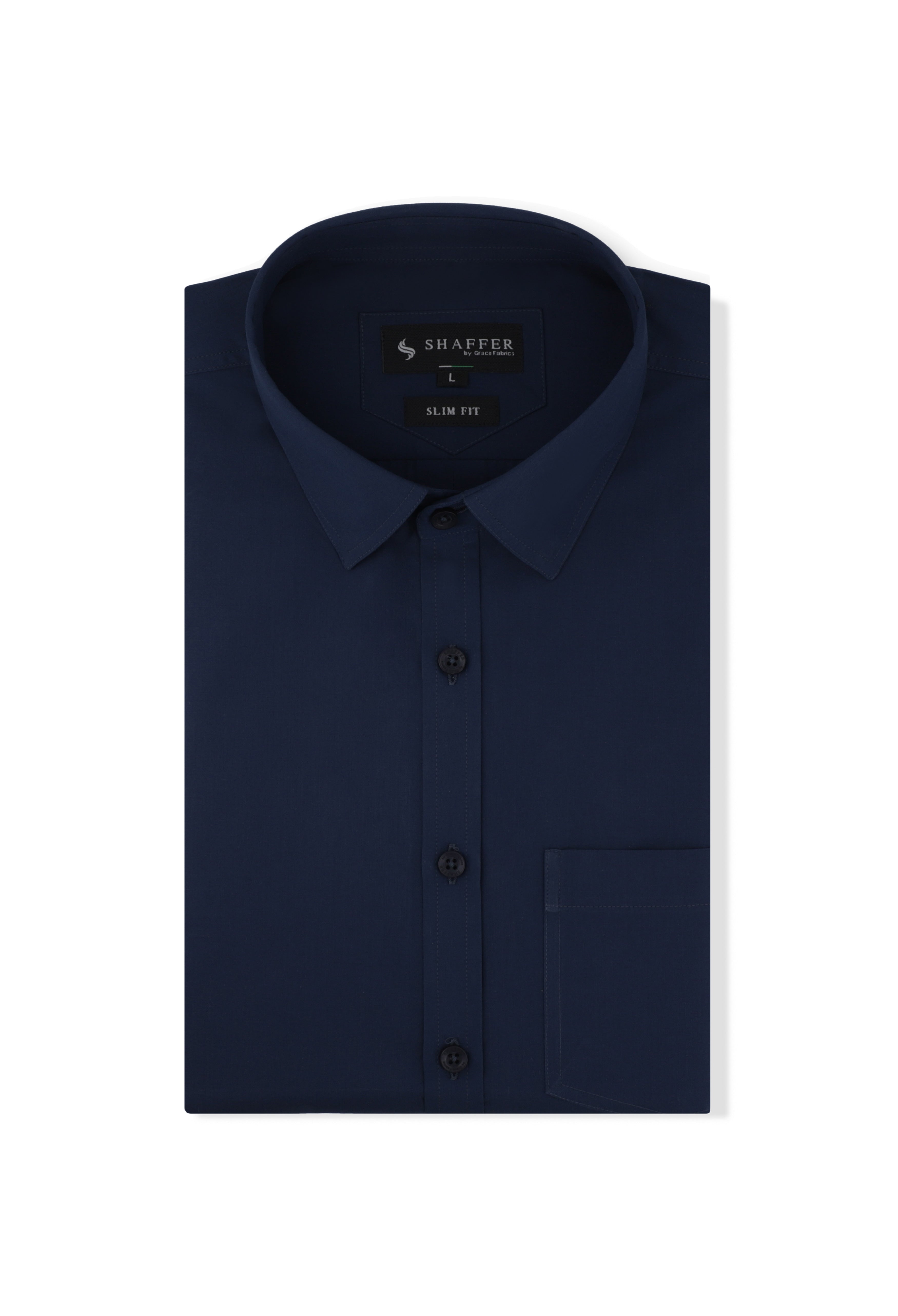 Blue Plain Slim Fit Shirt