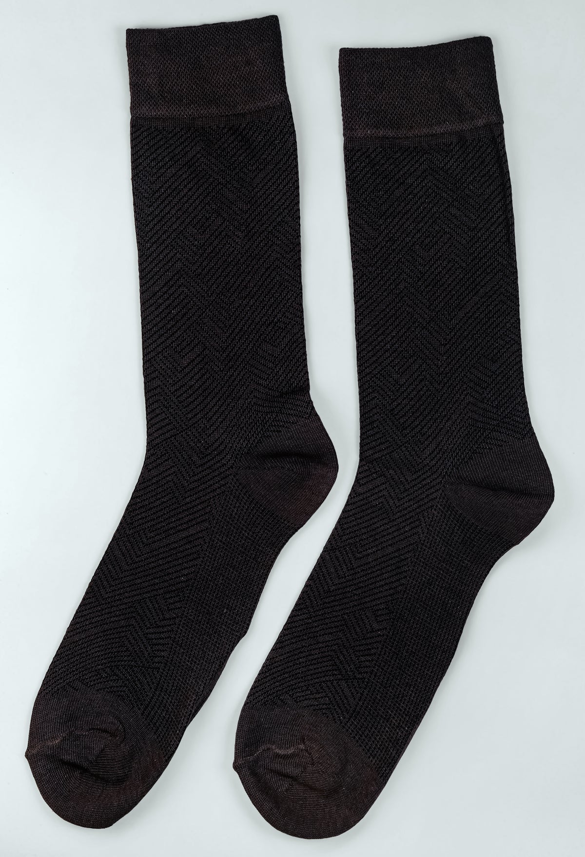 Brunette Brown Cotton Zigzag Socks