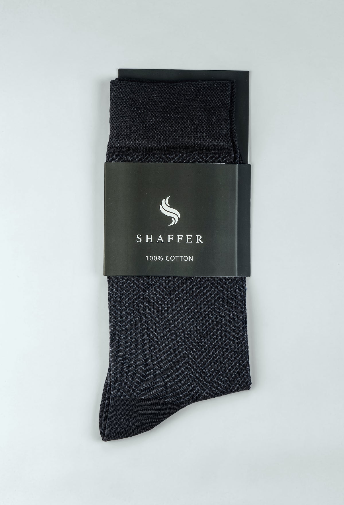 Mid Grey Cotton Zigzag Socks