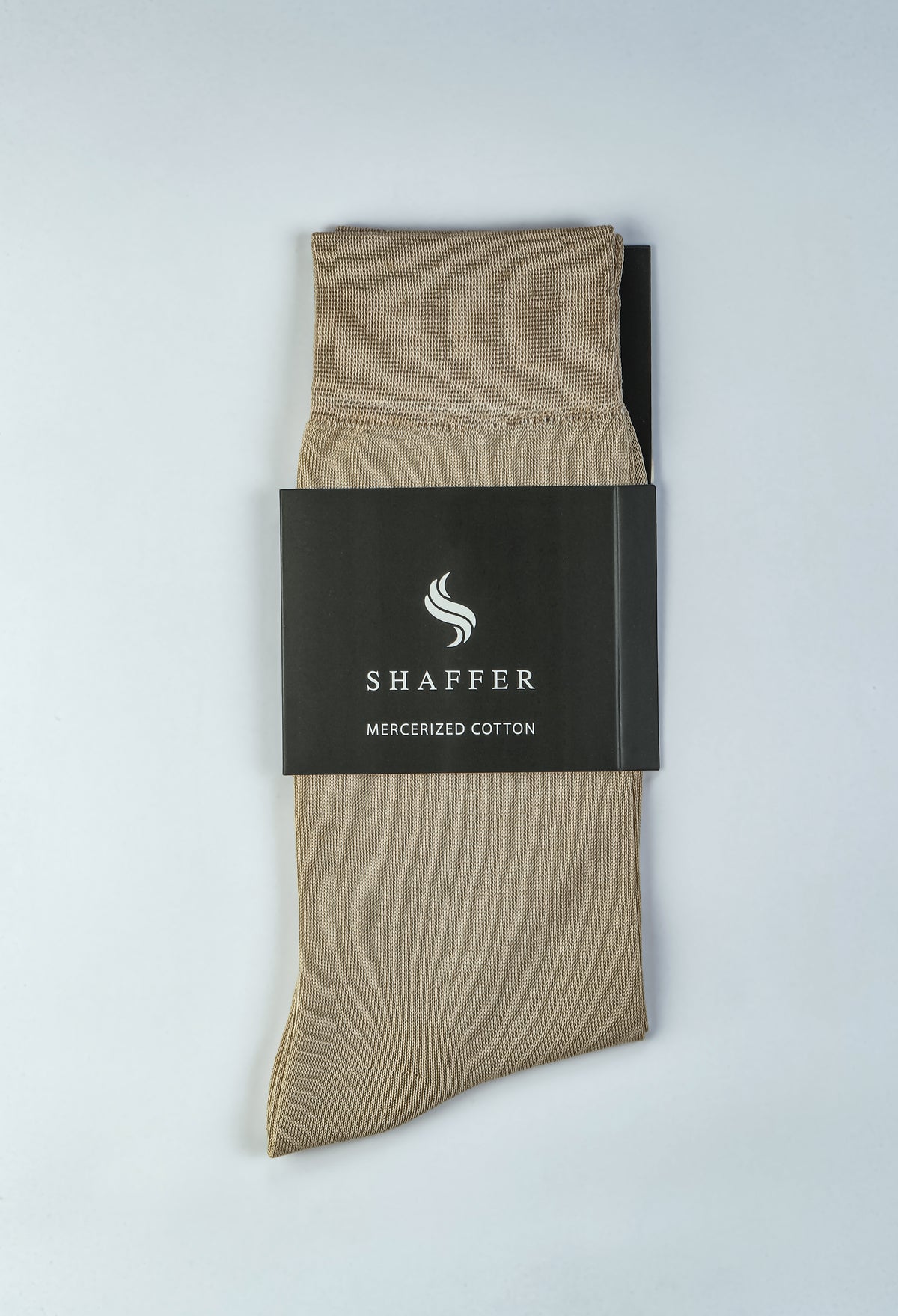 Caramel Beige Plain Mercerized Socks