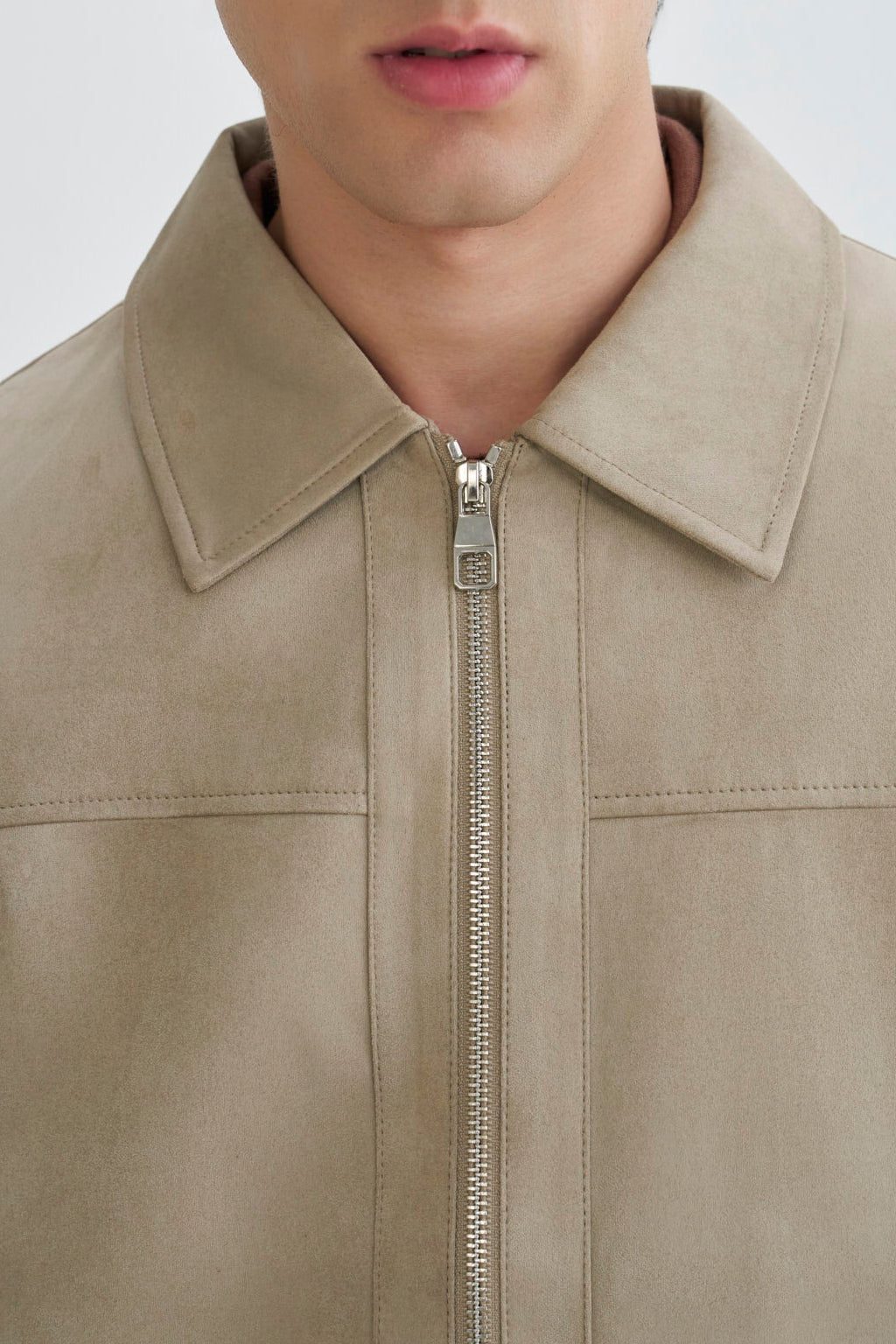 Light Beige Suede Effect Jacket