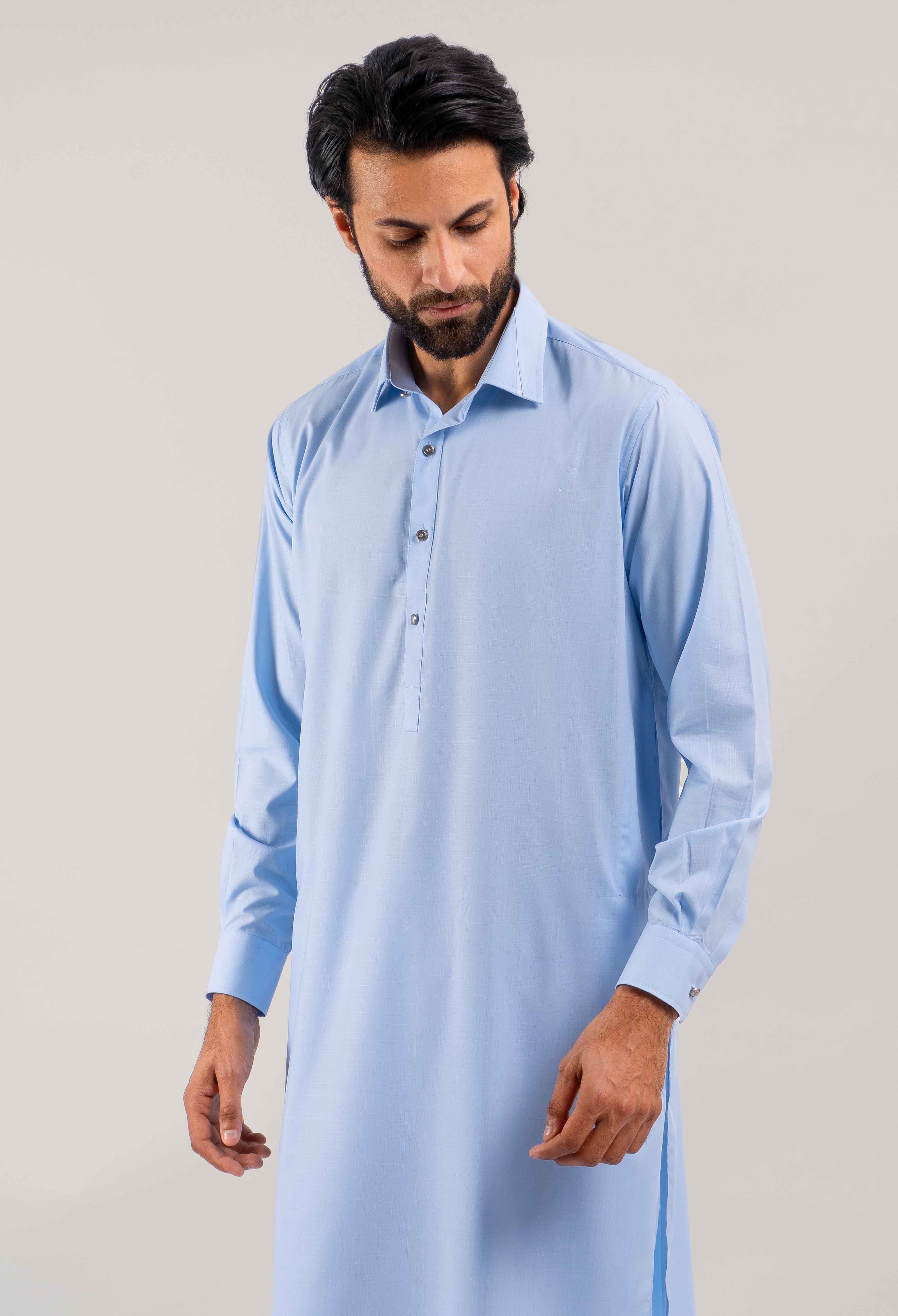 Sky Blue Detailing Kameez Shalwar