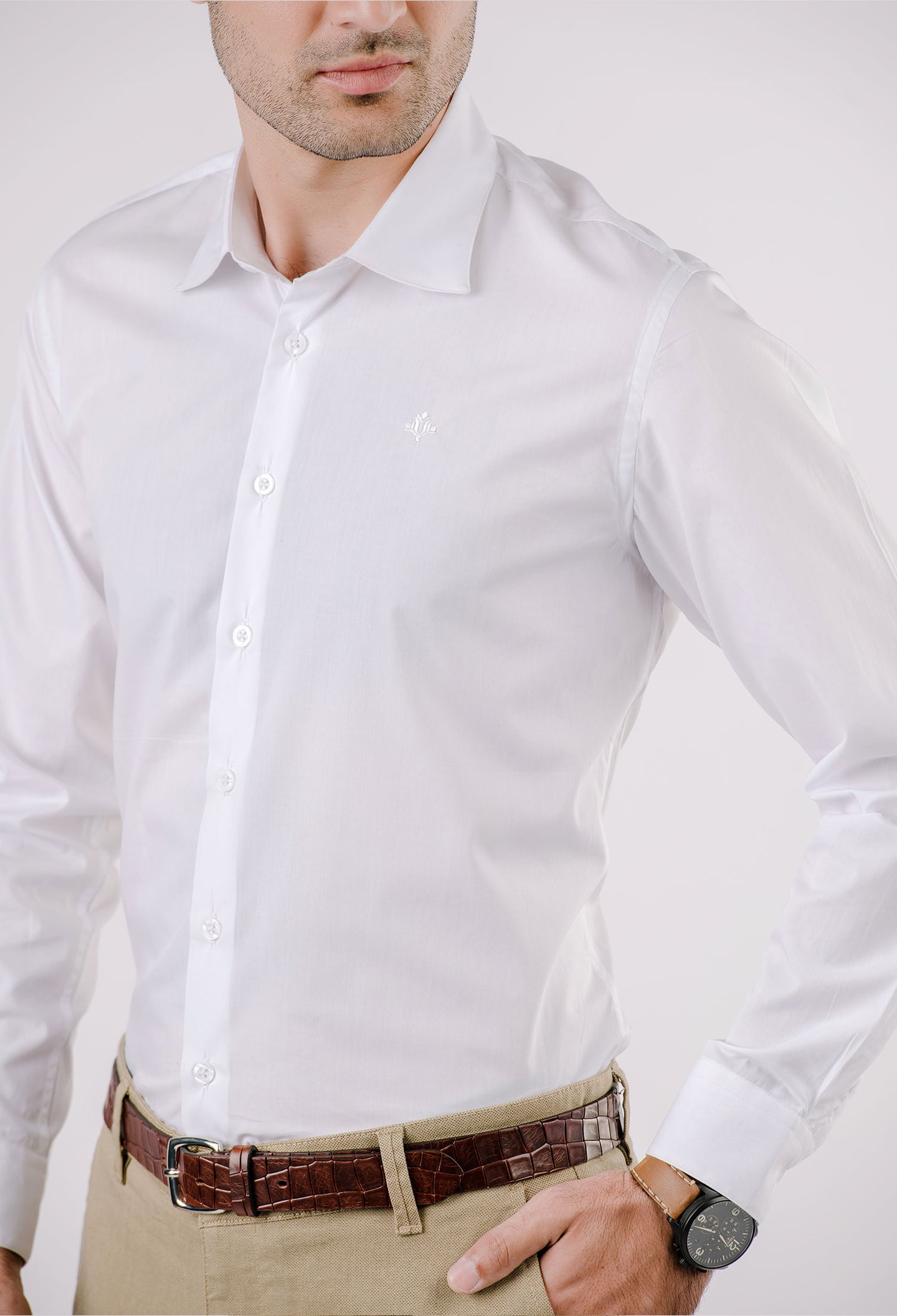 White Egyptian Giza Cotton Shirt (CSH-00040)