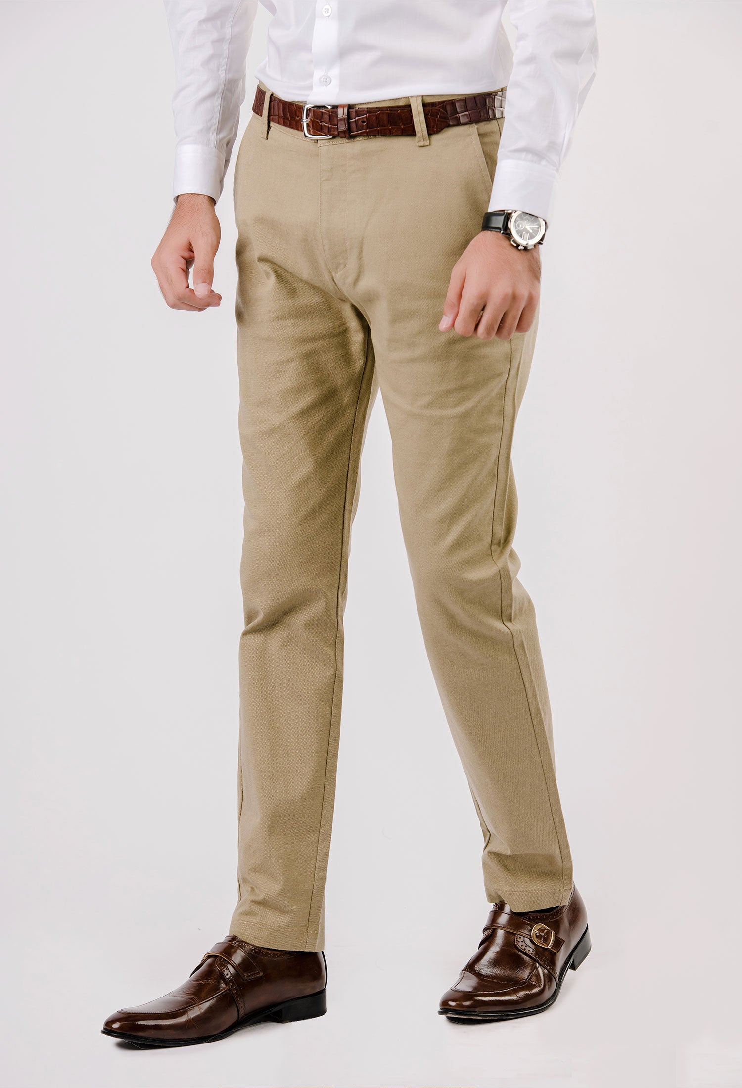 Dark Khaki Yarn Dyed Chino