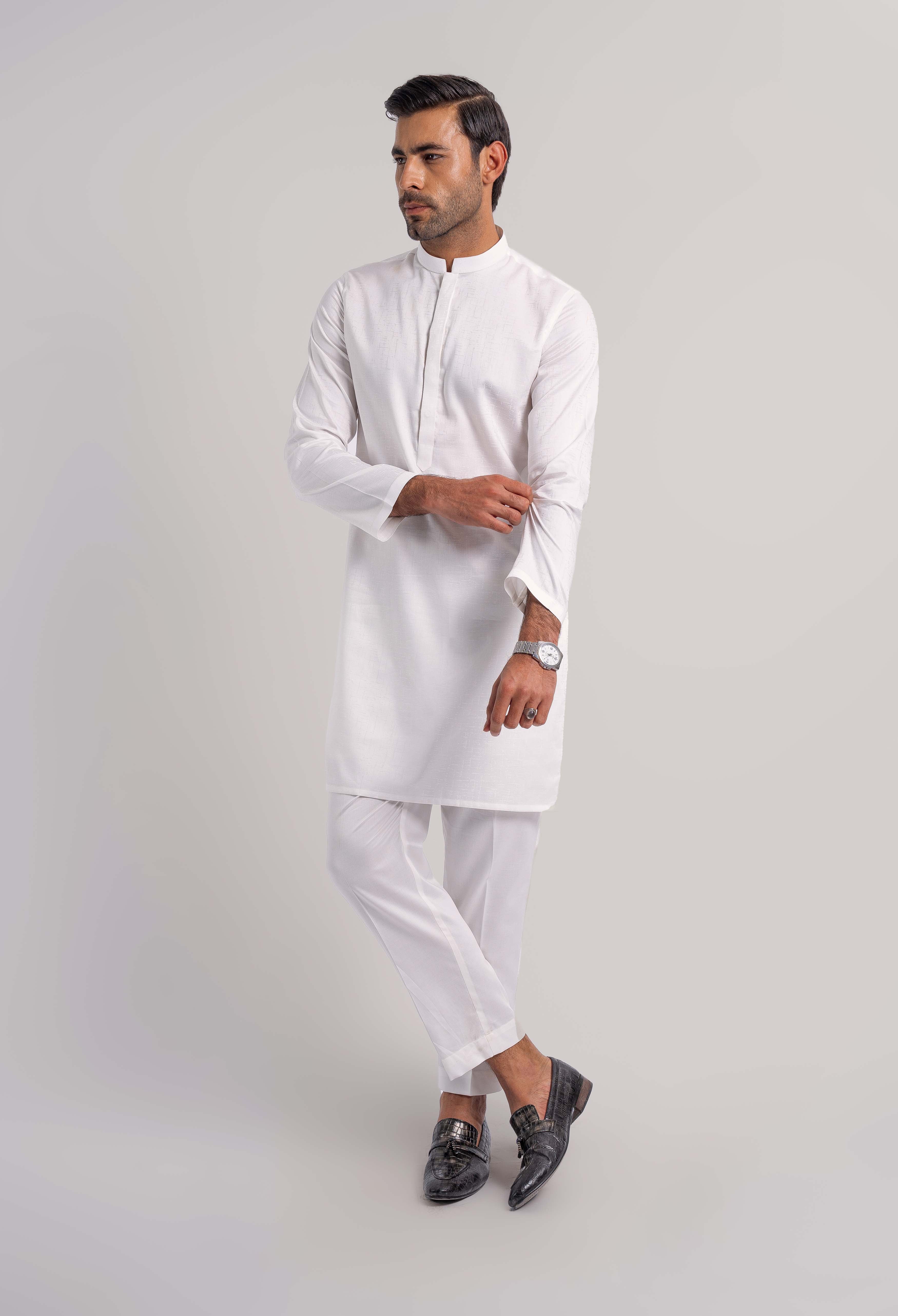 Off White cotton Kurta Pajama (GPS-000113)