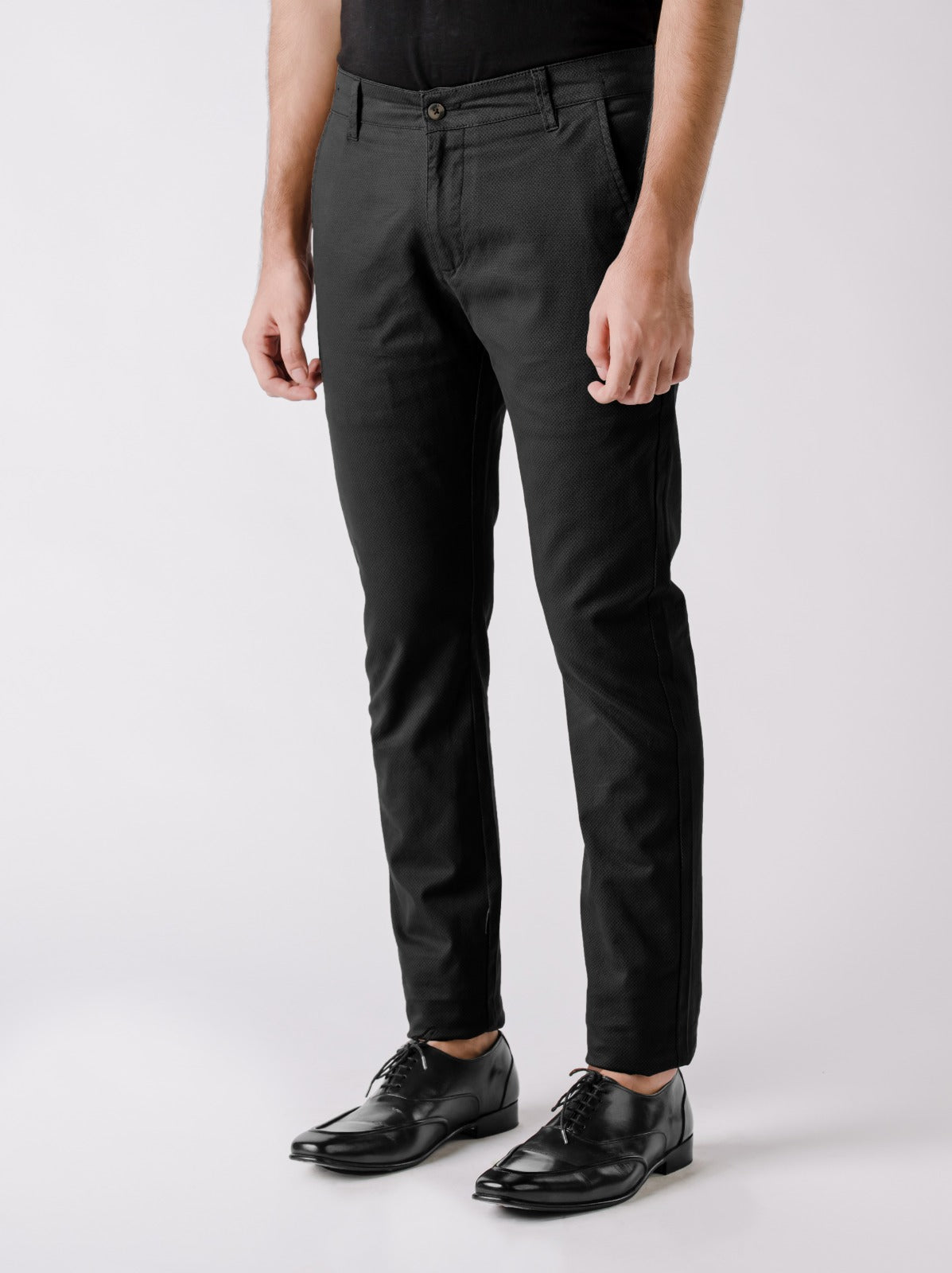 Black Cotton Chino Pant