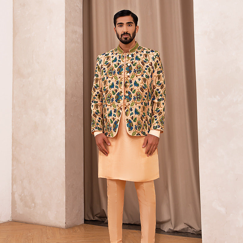 Open Front Golden Prince Coat Pakistan For Men – Uomo Attire
