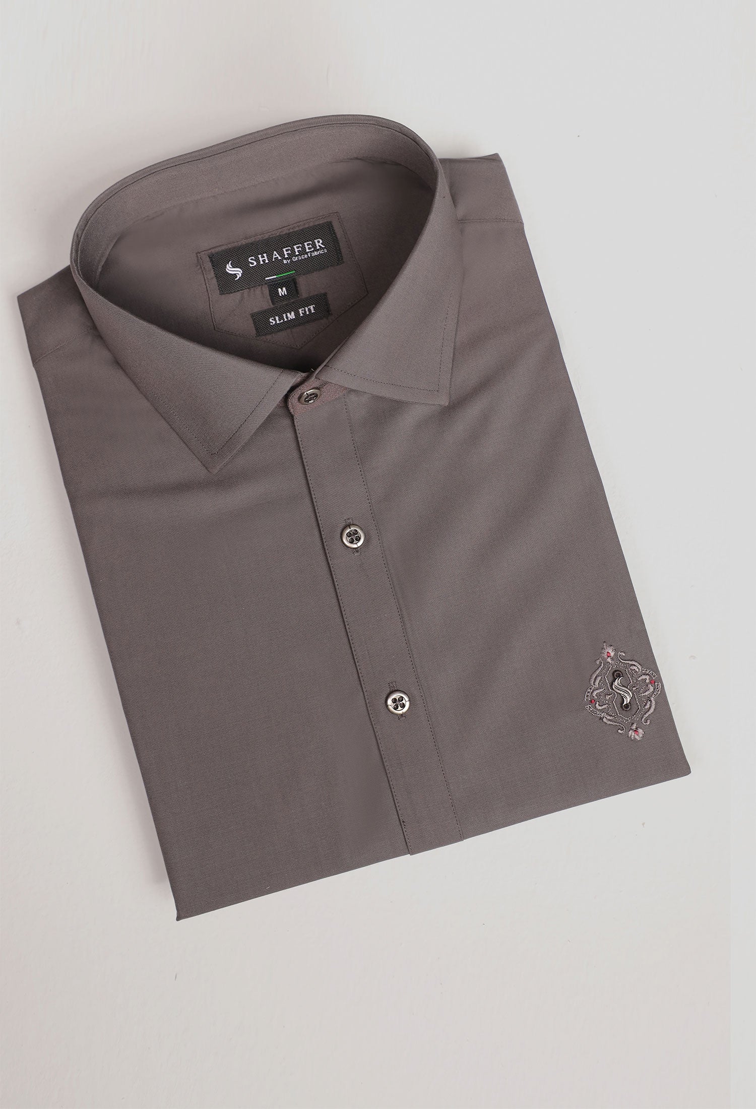 GREY EMBROIDERED KAMEEZ SHALWAR