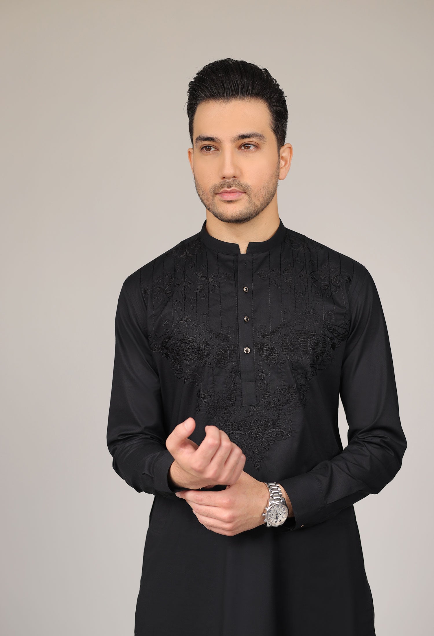 Black kurta best sale pajama for man