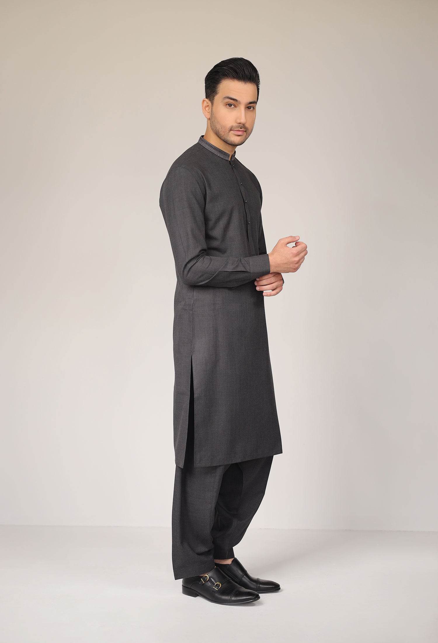BARMATIC - CHARCOAL KAMEEZ SHALWAR