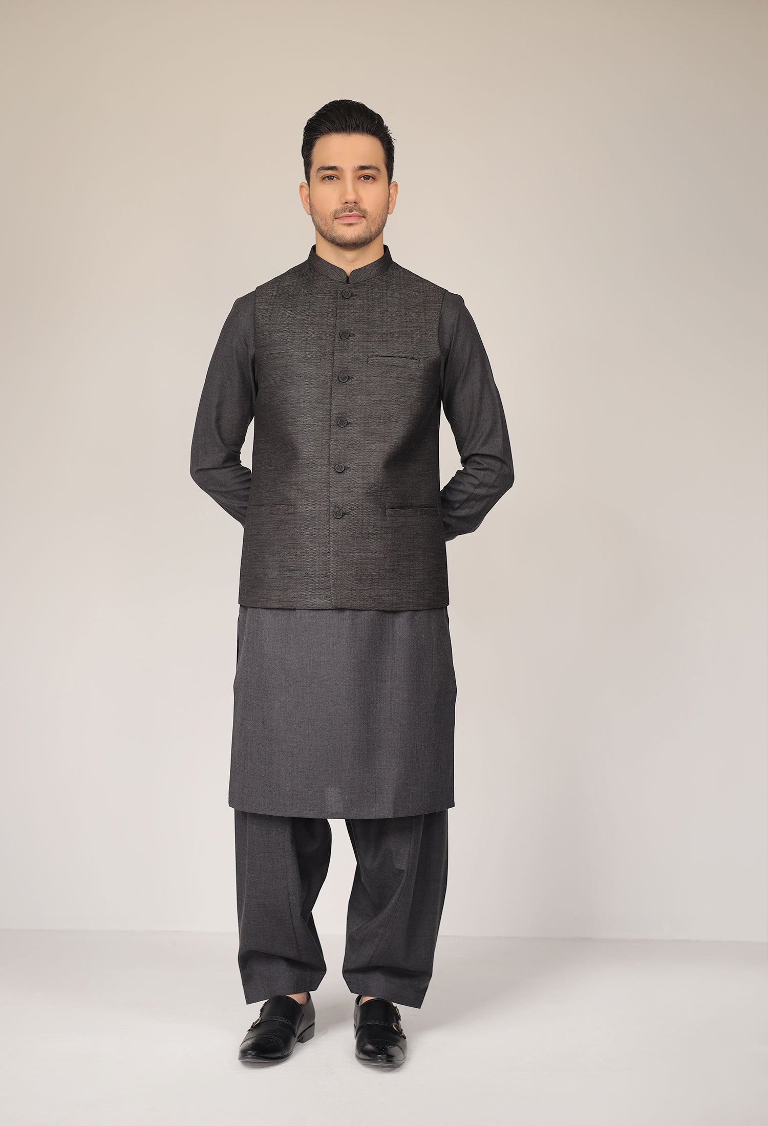 BARMATIC - CHARCOAL KAMEEZ SHALWAR
