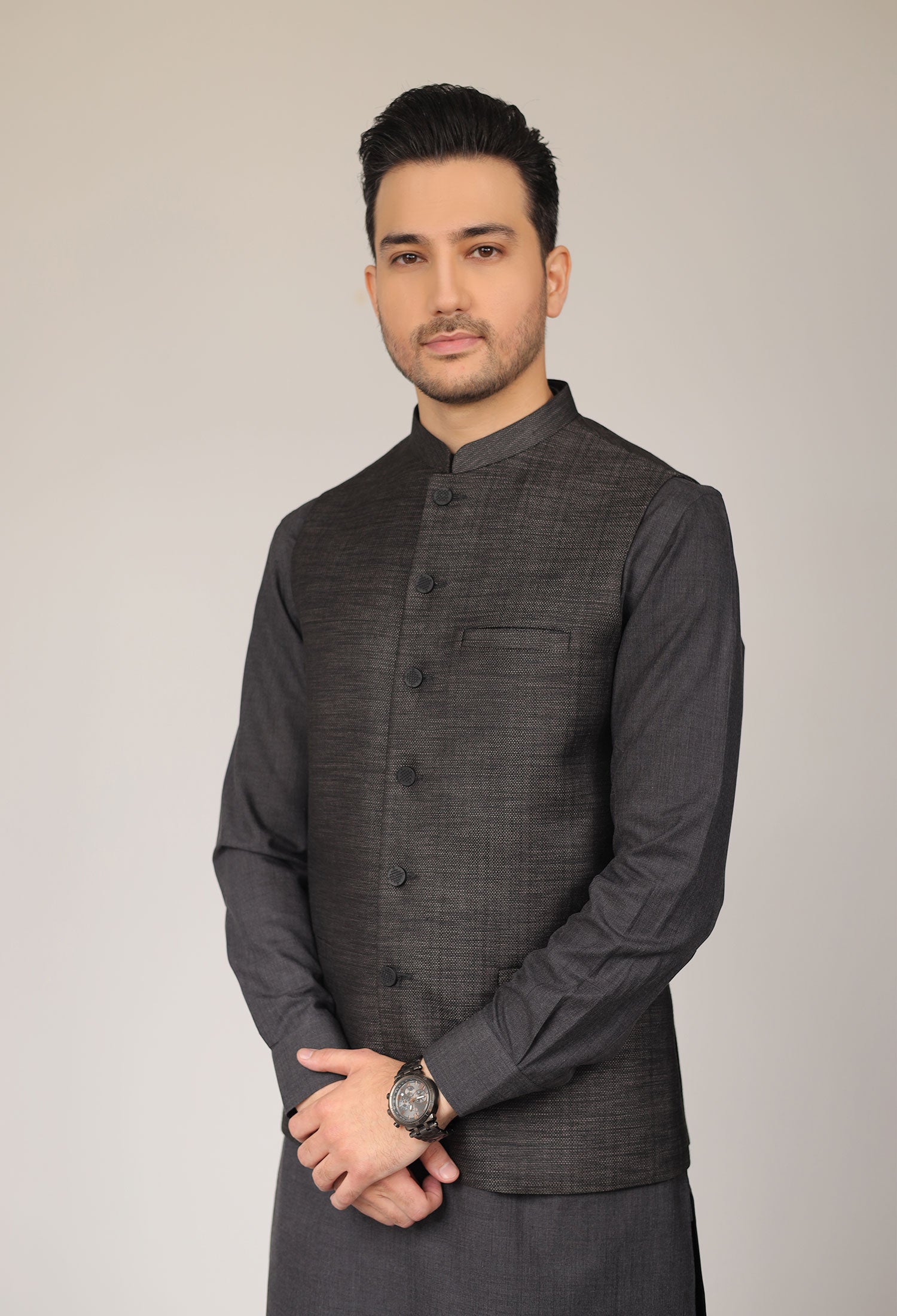 BARMATIC - CHARCOAL KAMEEZ SHALWAR