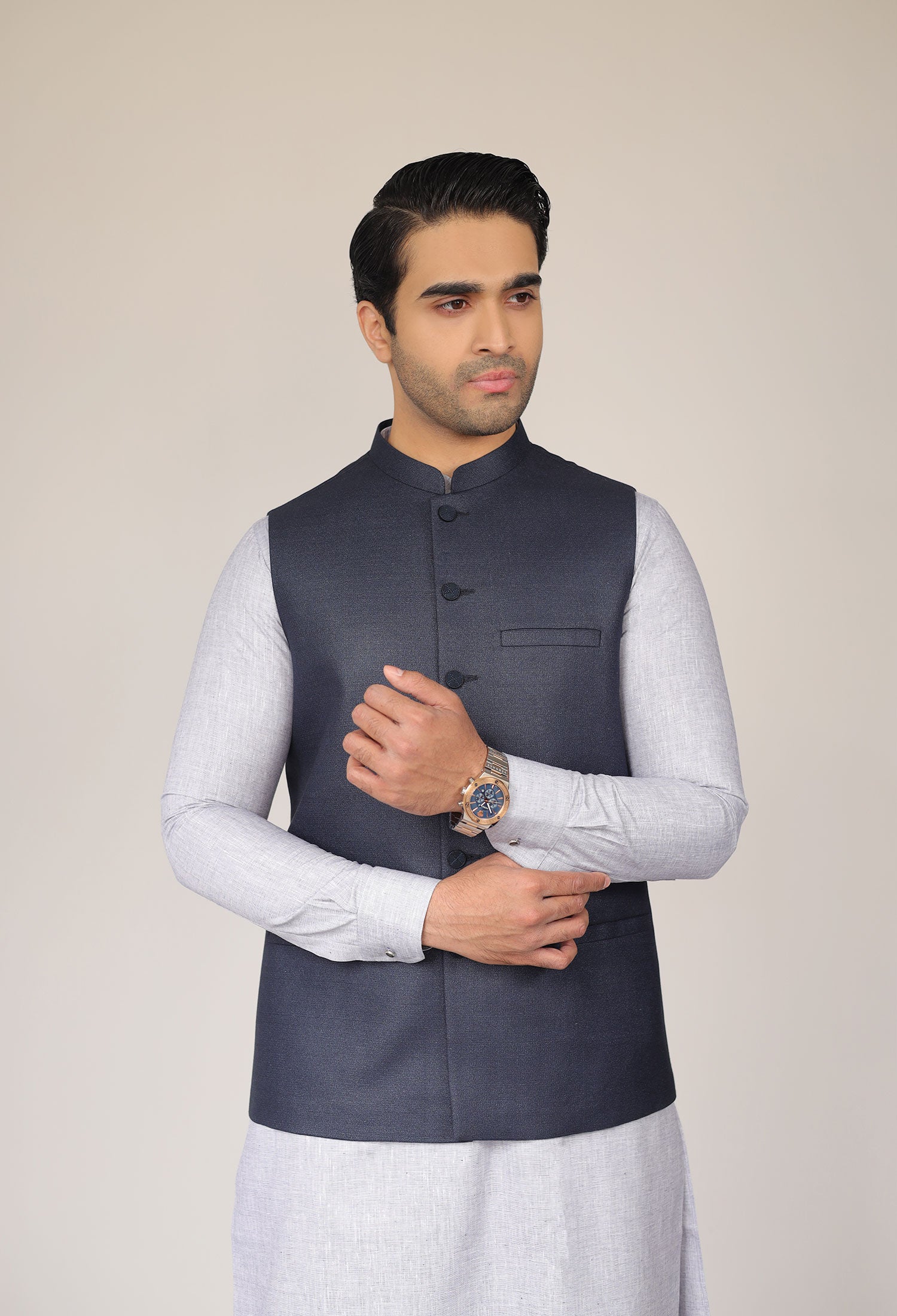 SOFTNIC - STONE BLUE KURTA PAJAMA