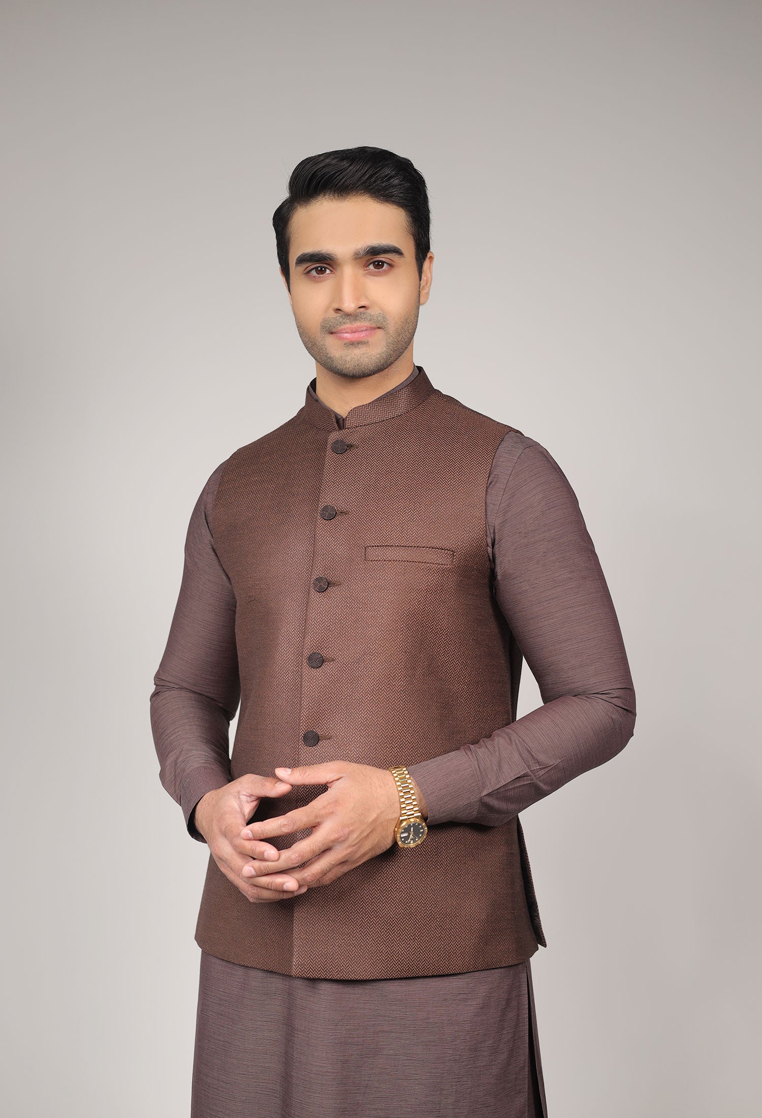 BROWN DETAILING KAMEEZ SHALWAR