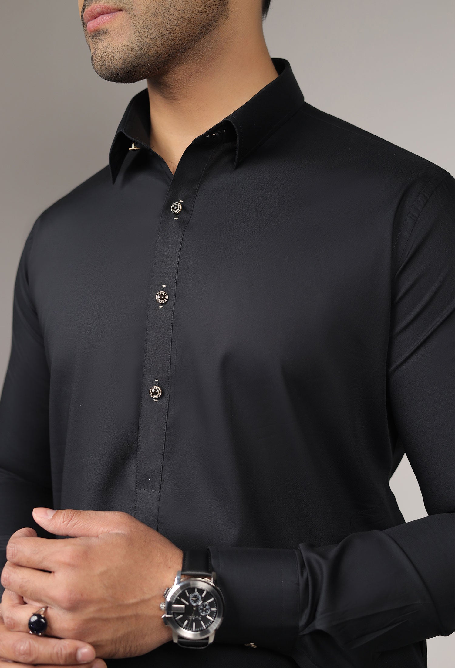 BLACK PLAIN KAMEEZ SHALWAR