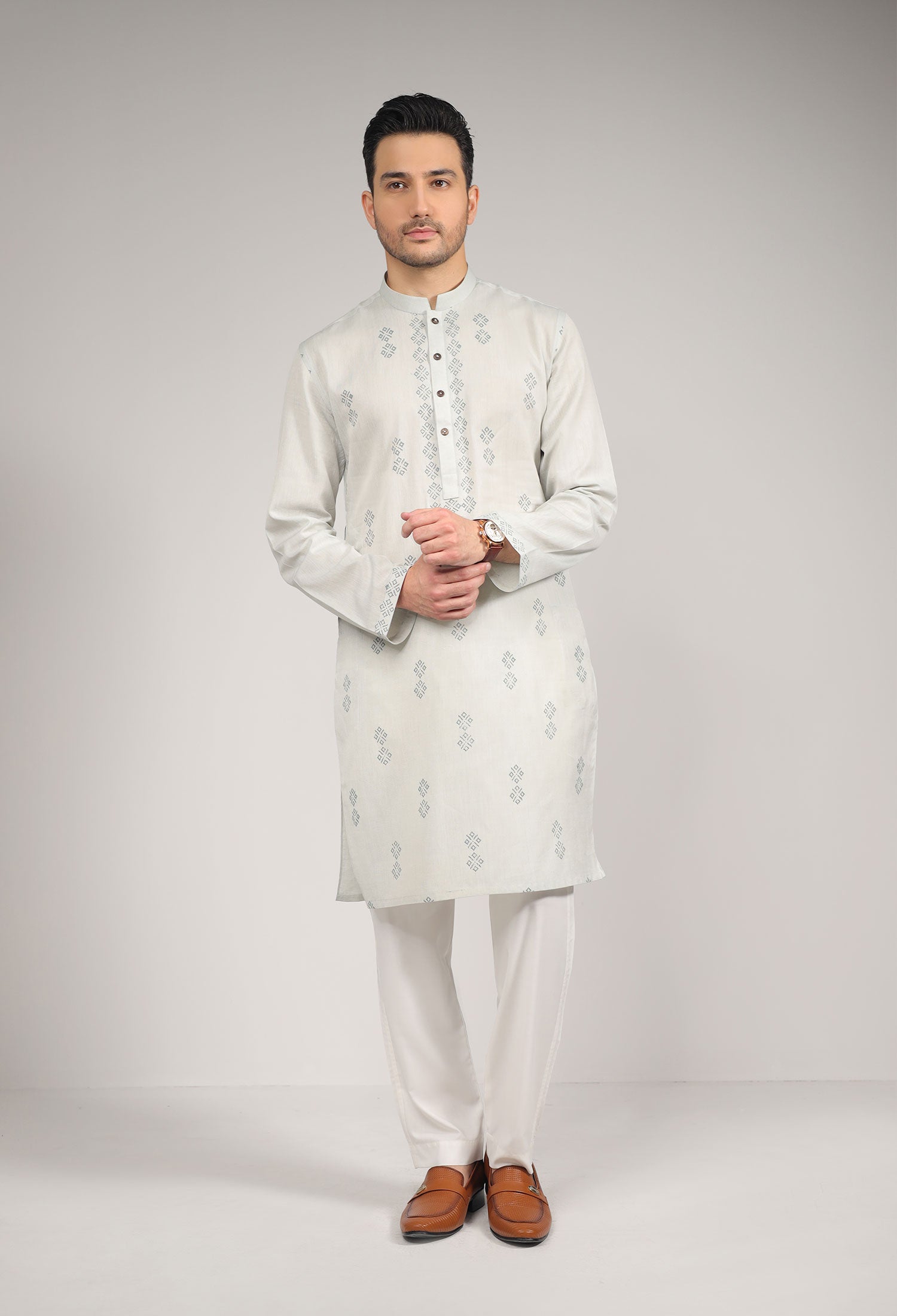 PEWTER GREY Printed KURTA