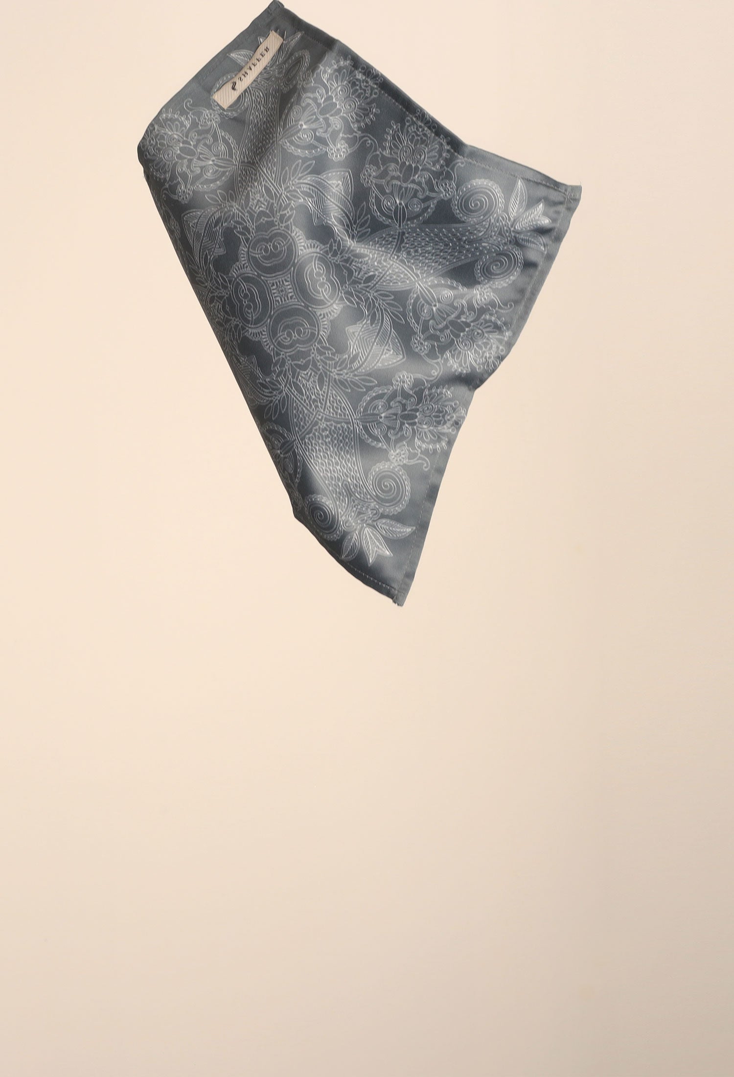 GREY SATIN POCKET SQUARE