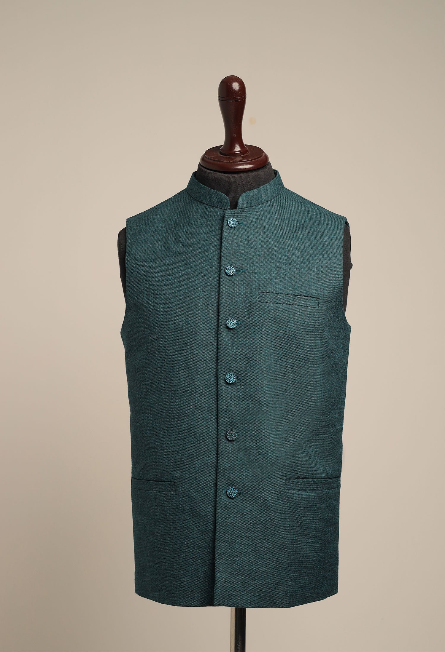 TEAL BLUE - WAISTCOAT PLAIN