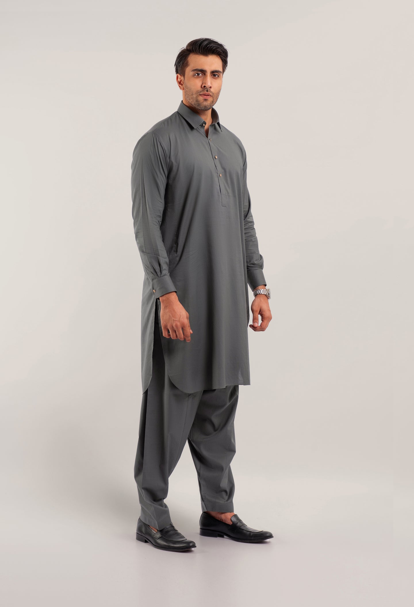 D/Grey Plain Kameez Shalwar