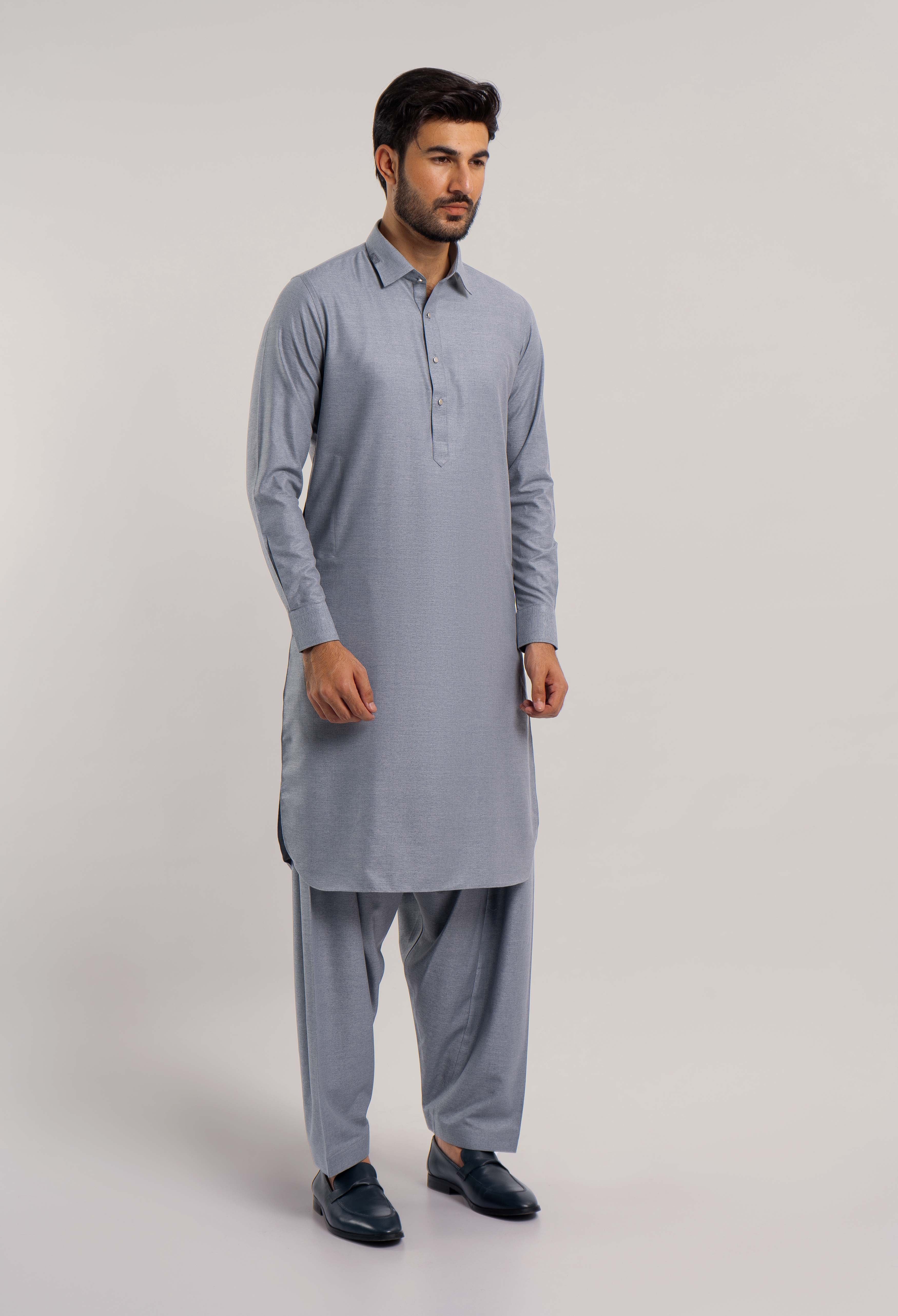 Grey Blended Kameez Shalwar (GSS-000329)