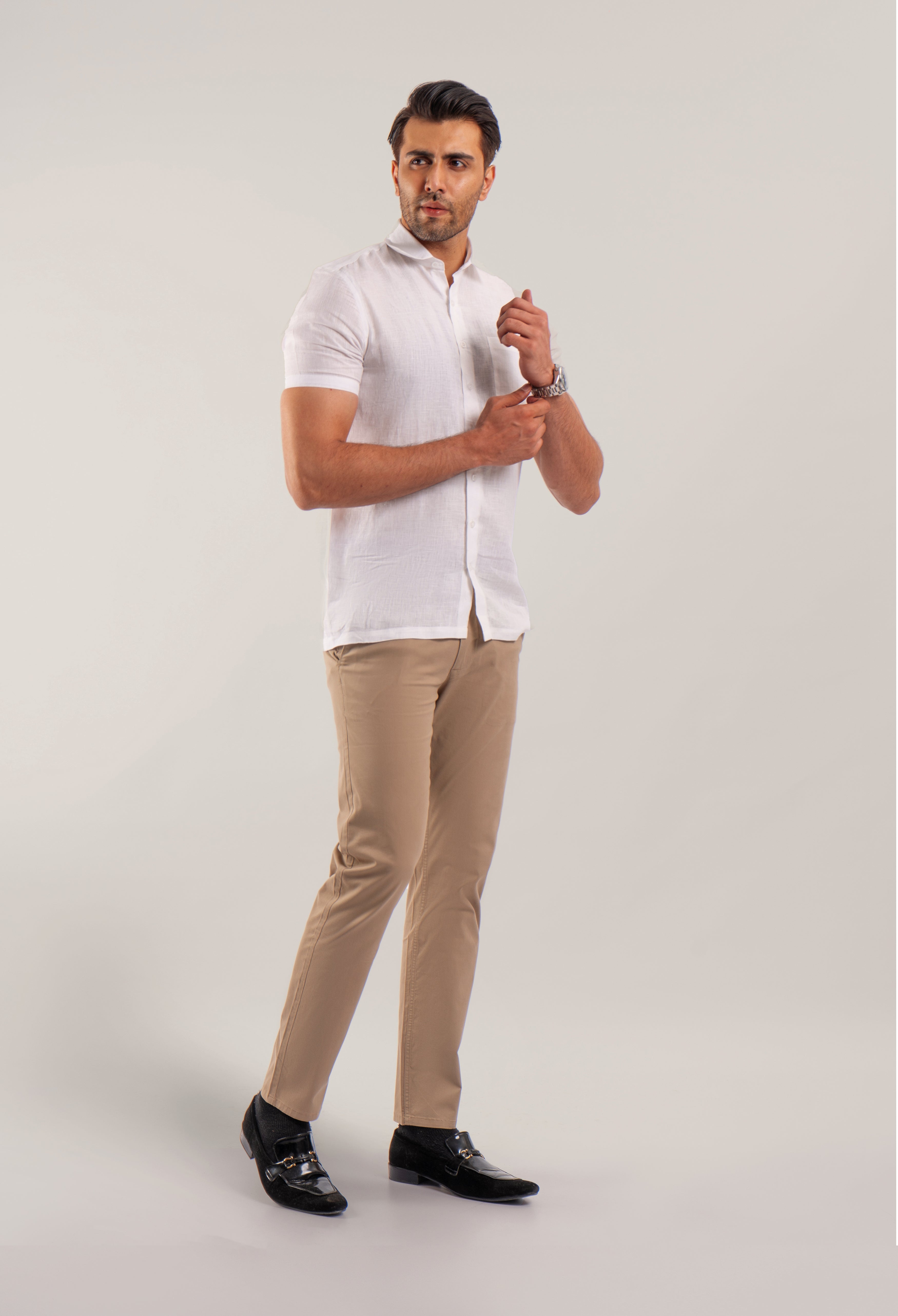 Georgian Linen Short Sleeve Shirt (FSH-000092)