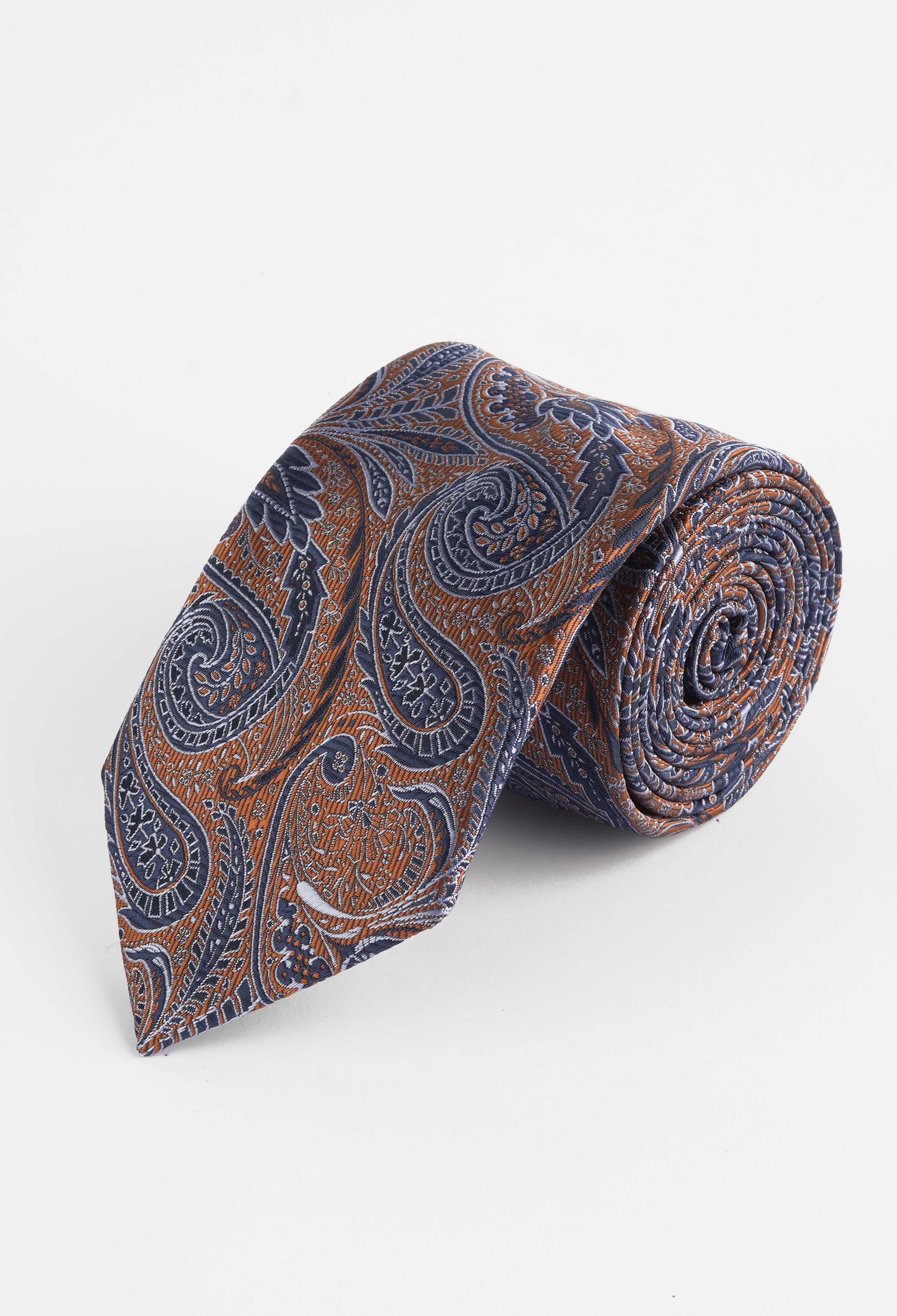 Mustard Blue Paisley Tie