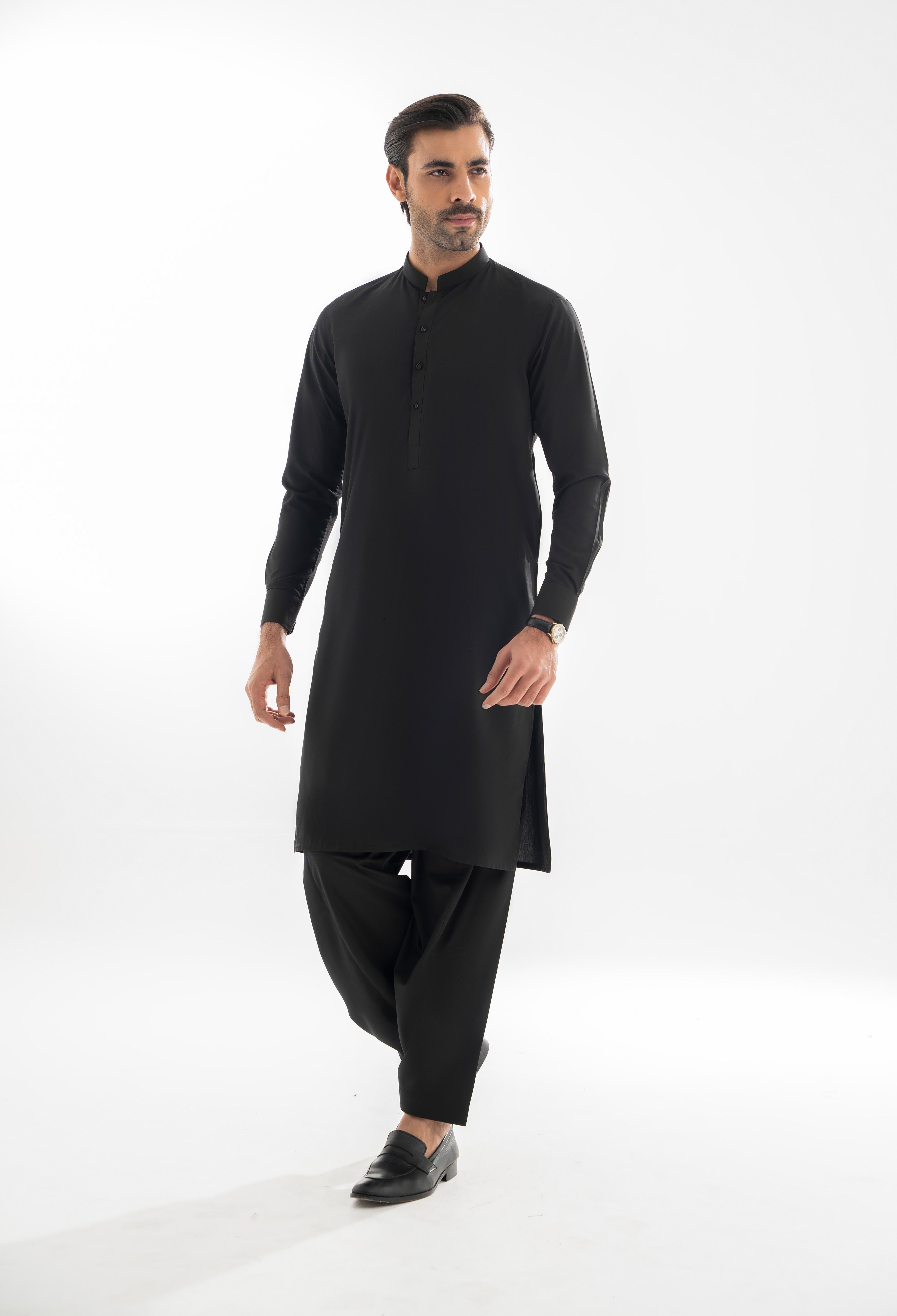 Cool Black Plain Kameez Shalwar