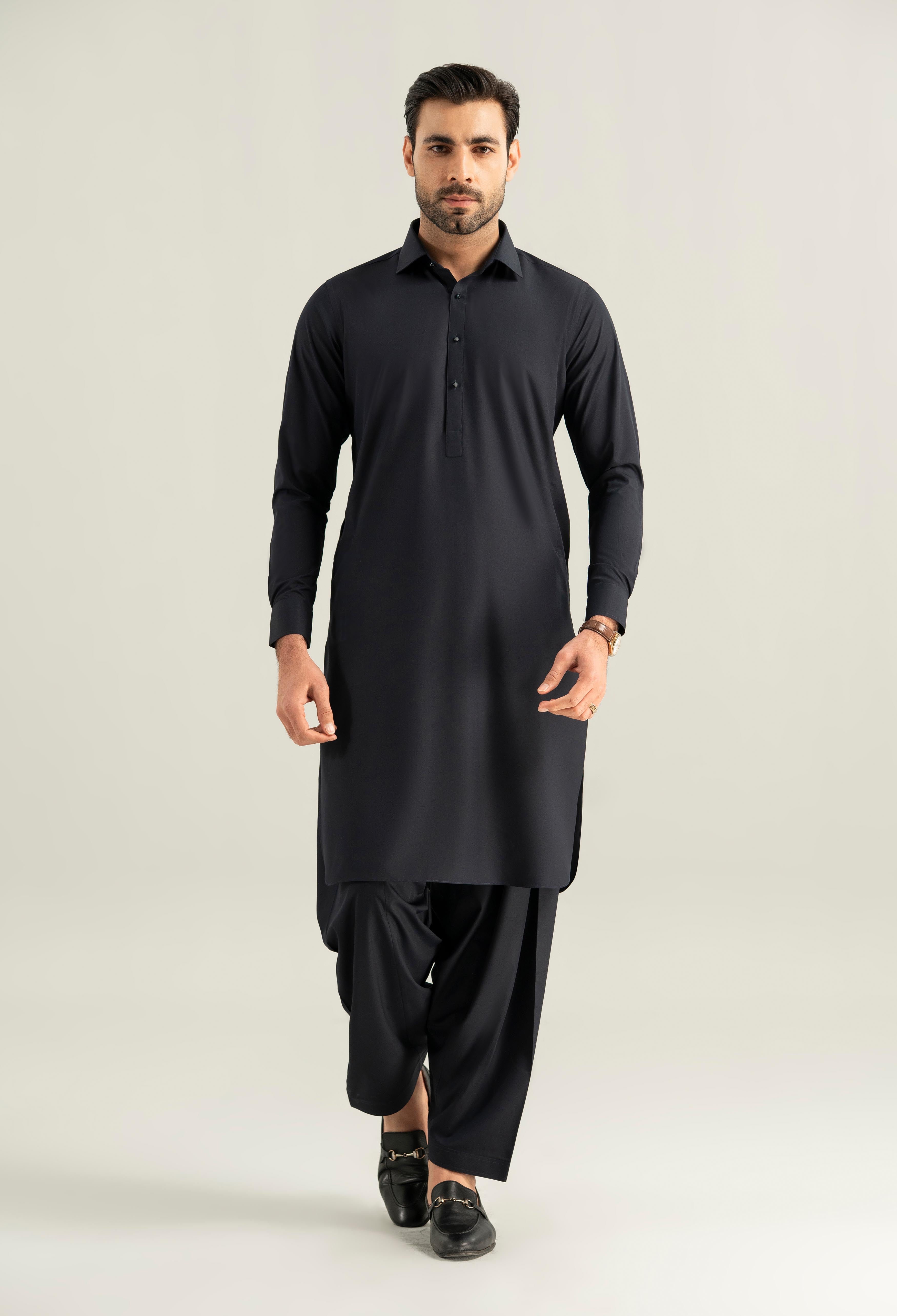 Navy Blue Detailing Kameez Shalwar