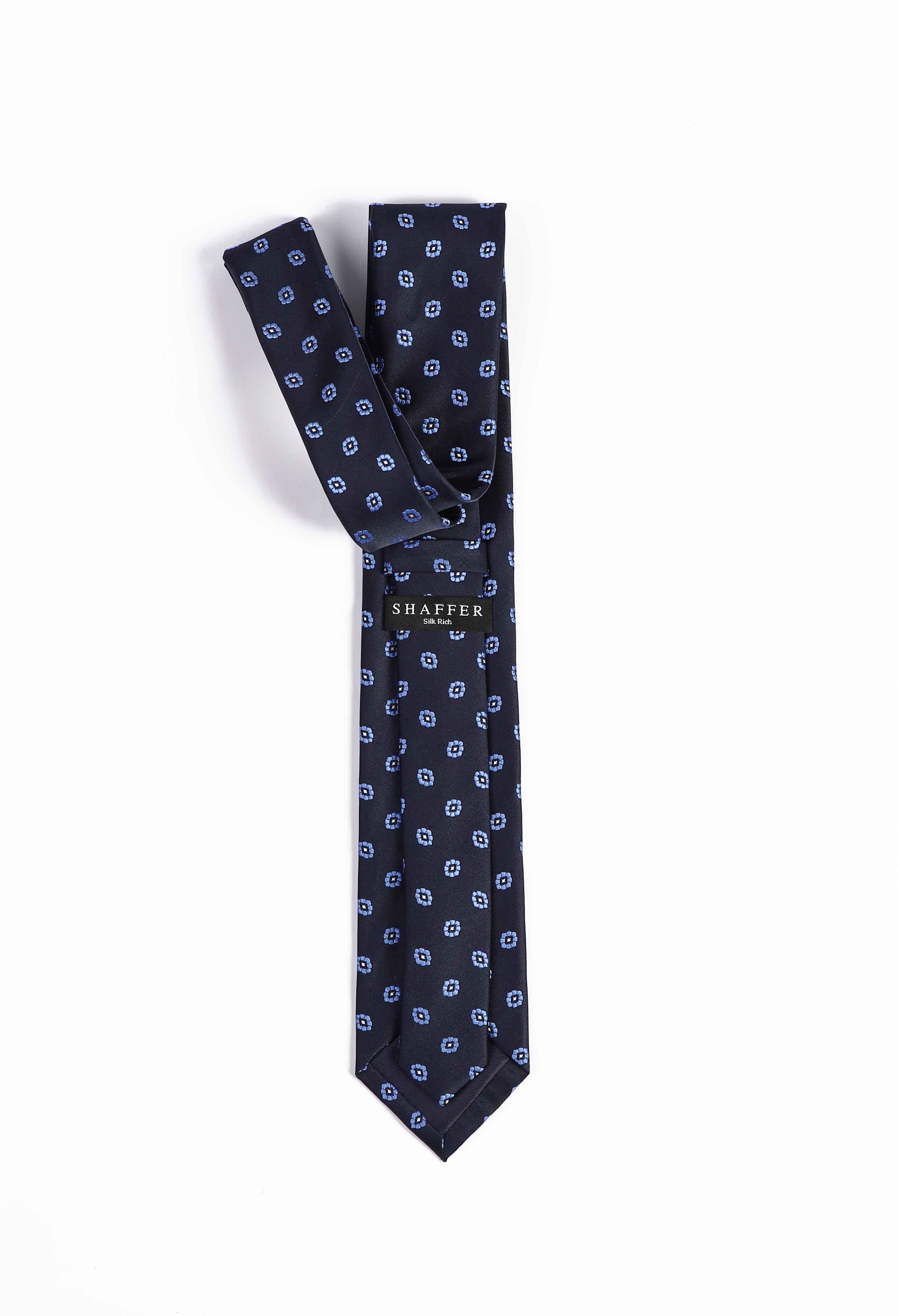 Denim Blue Floral Tie