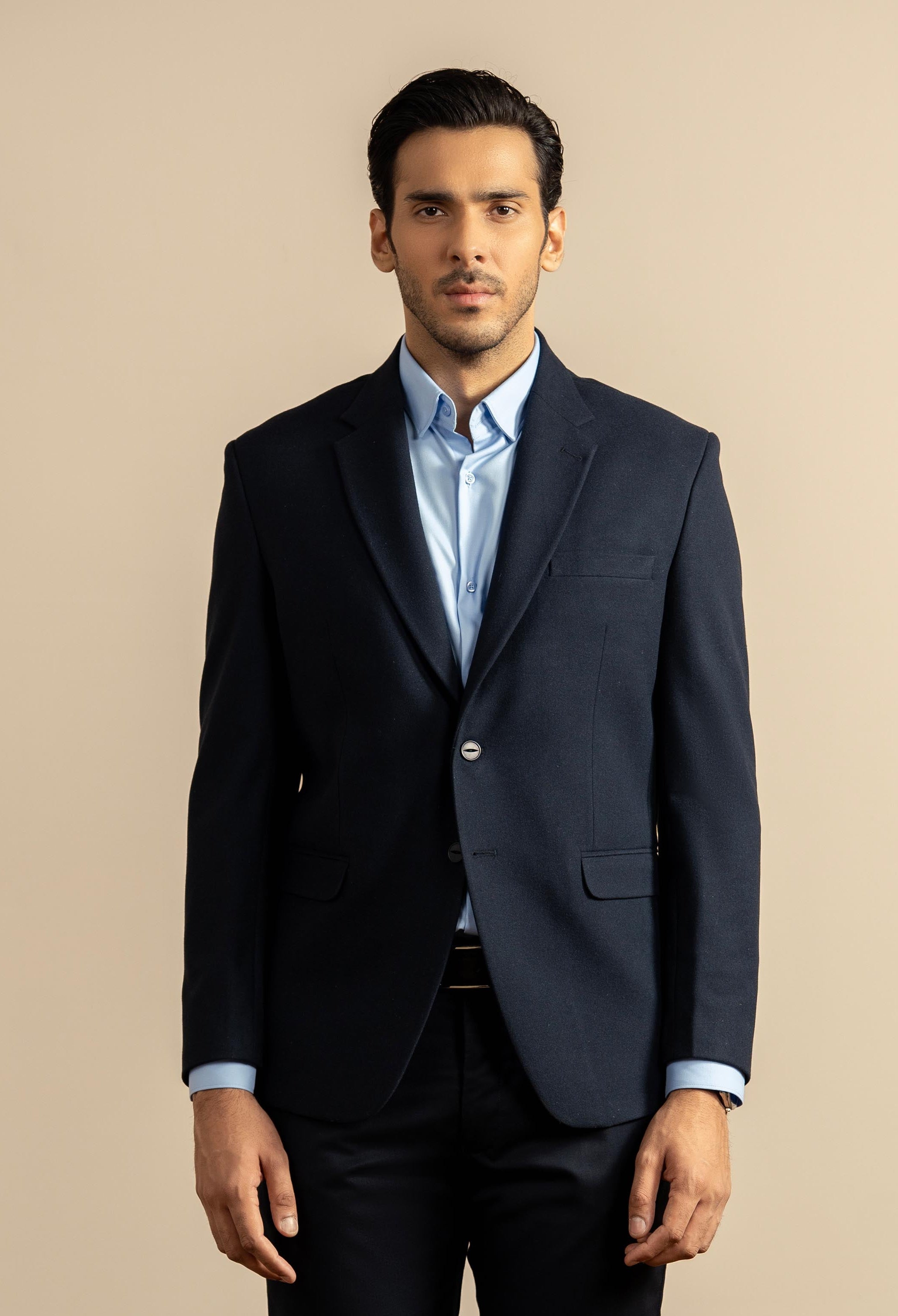 Navy Blue Tweed Blazer