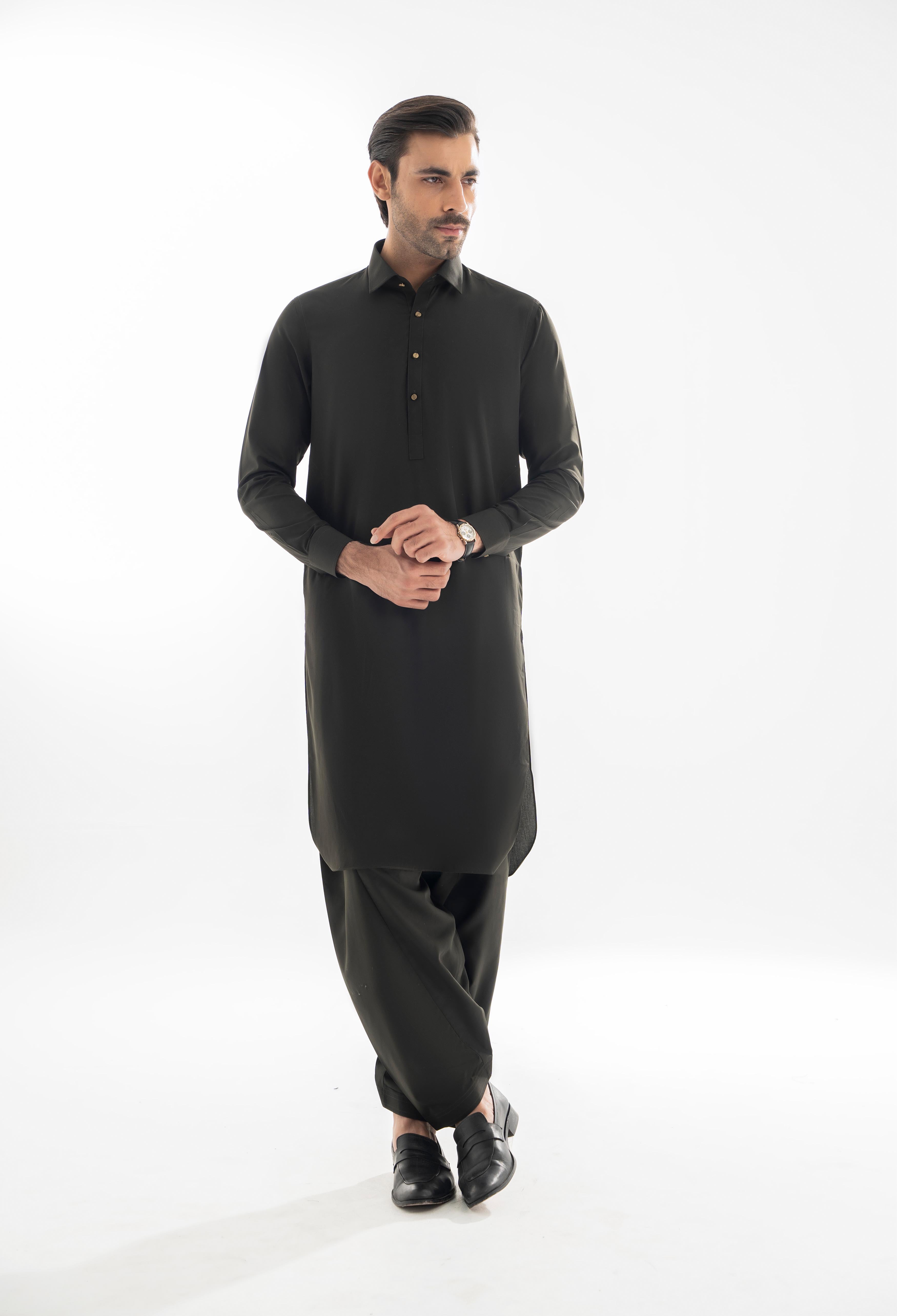 Emerald Green Plain Kameez Shalwar