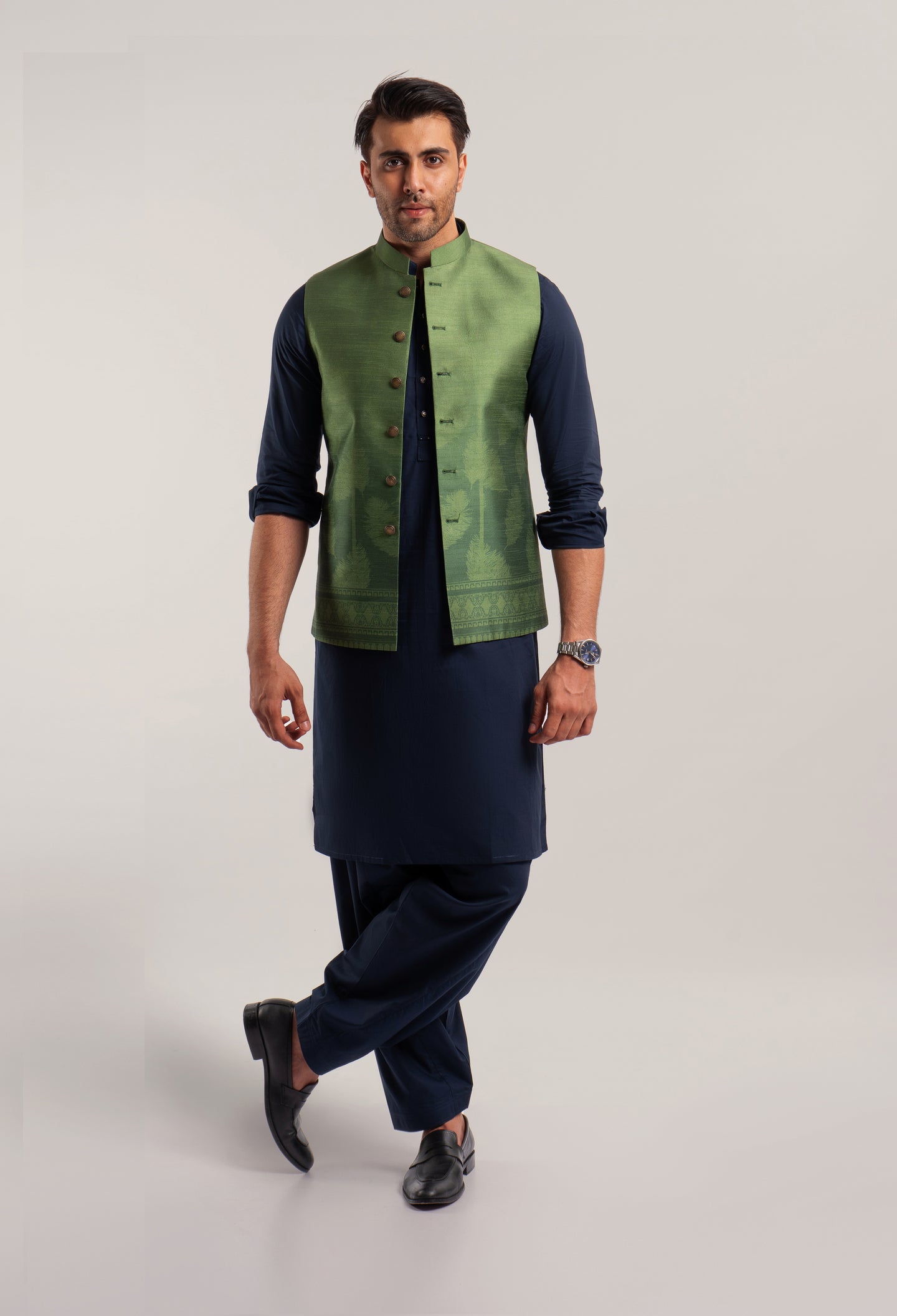 D/Green - Printed Waistcoat (V/C - 00154)