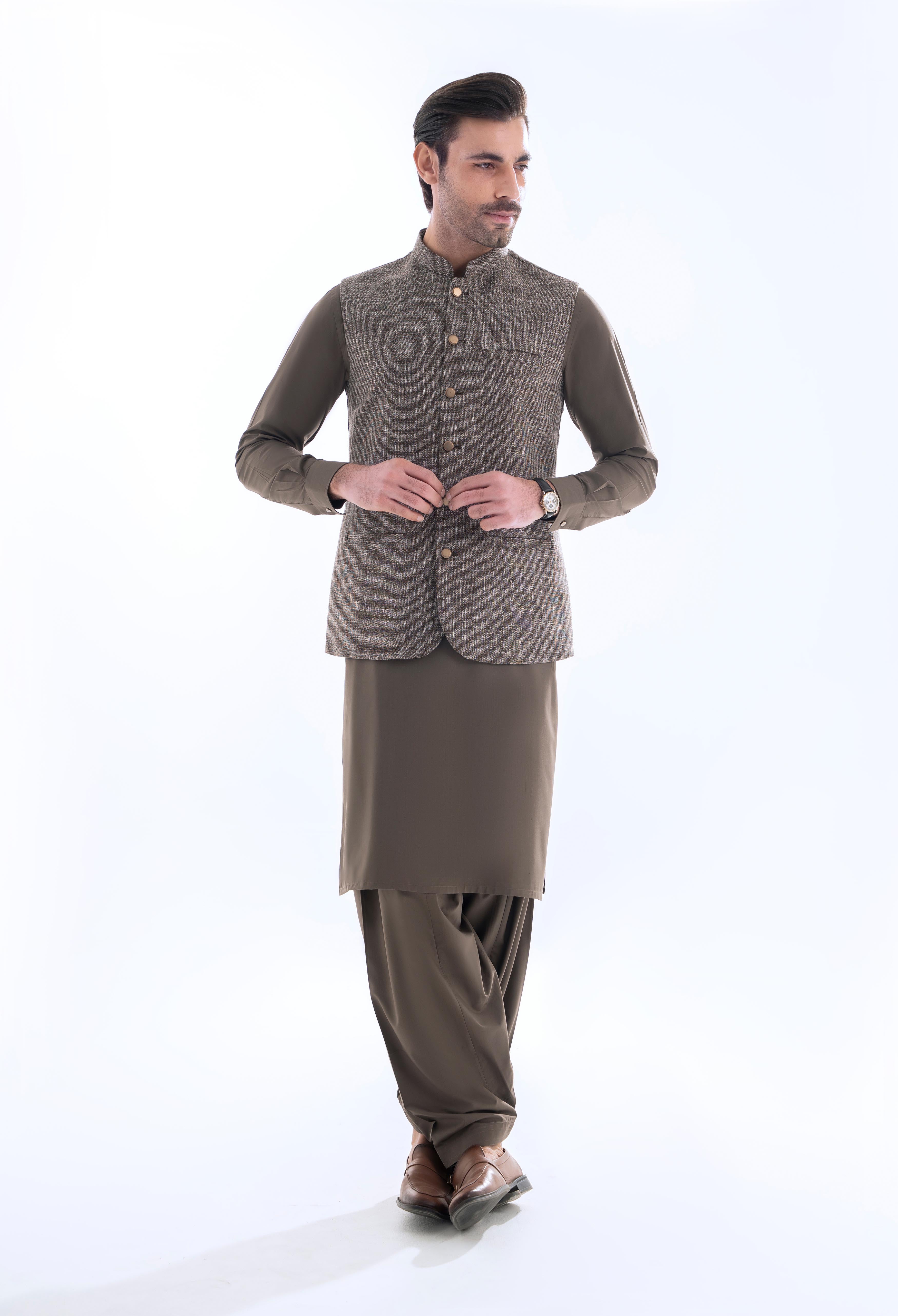 Birch Brown Plain Waistcoat