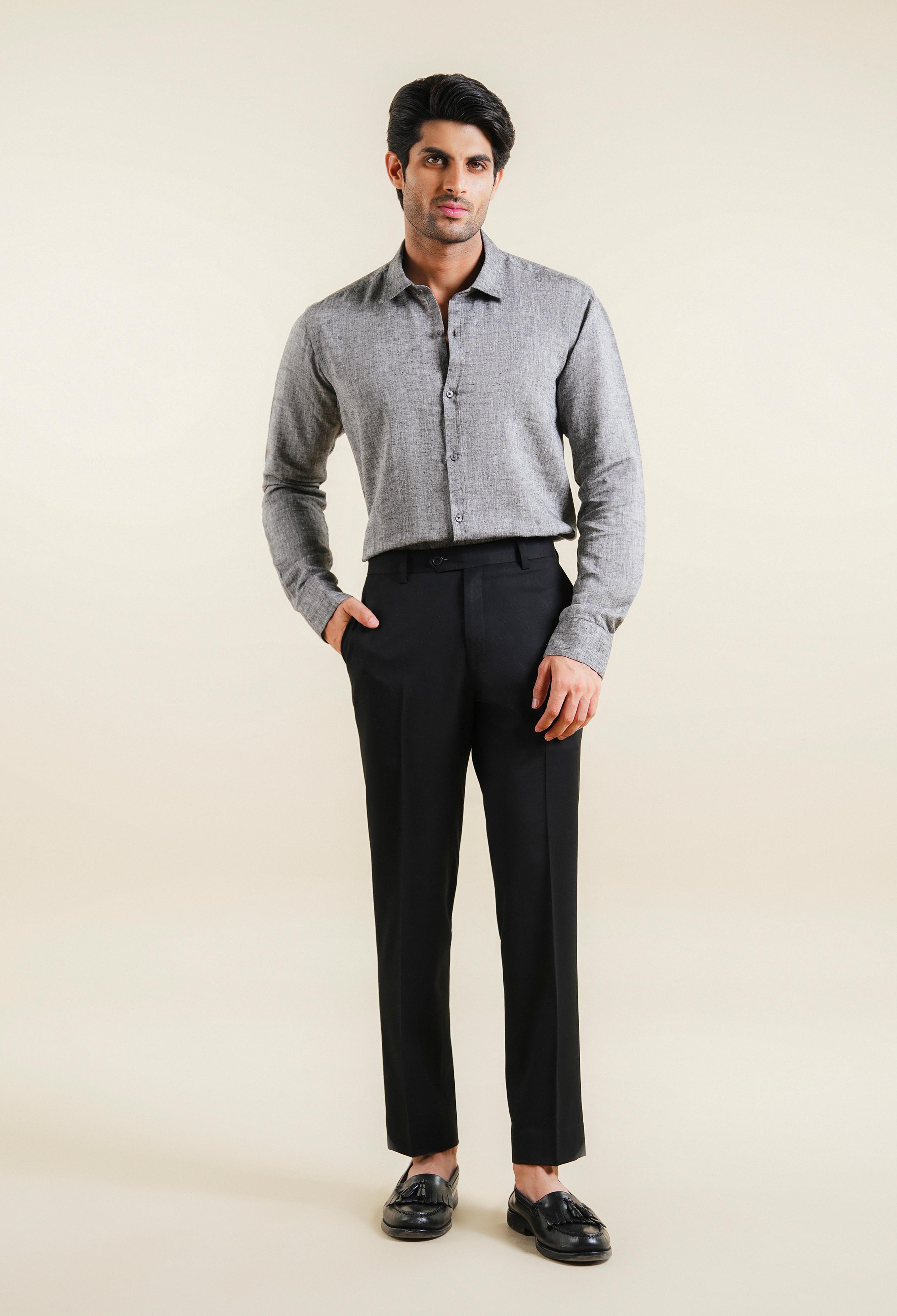 Charcoal Grey Linen Shirt