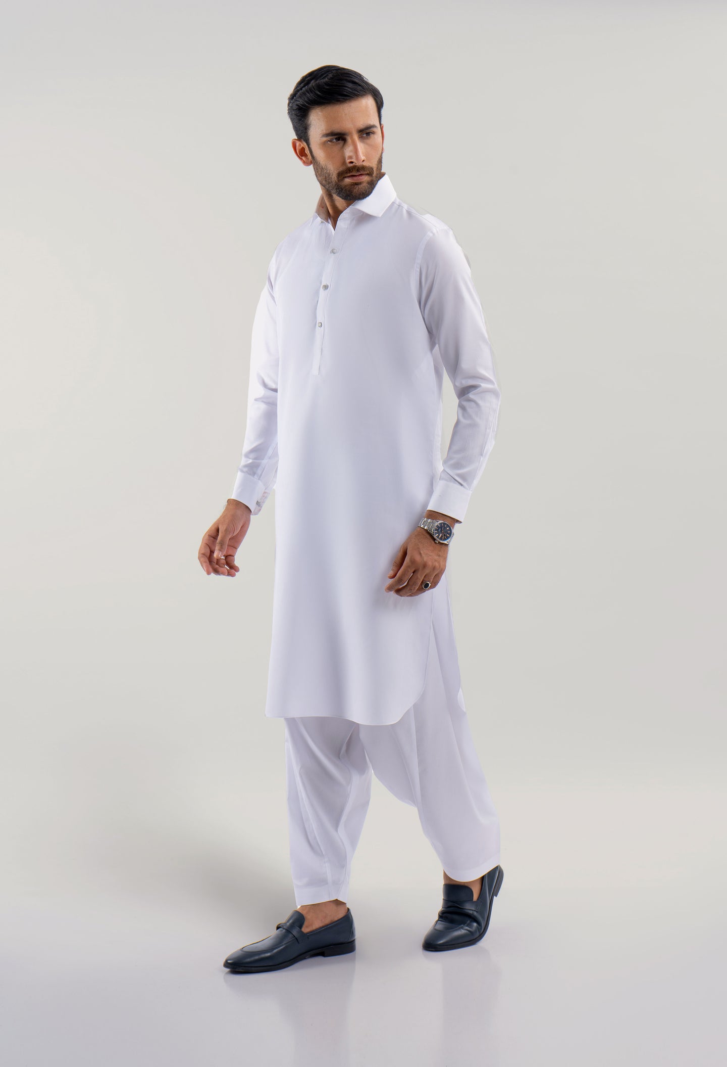 Daisy White Cotton Kameez Shalwar (GSS-000432)
