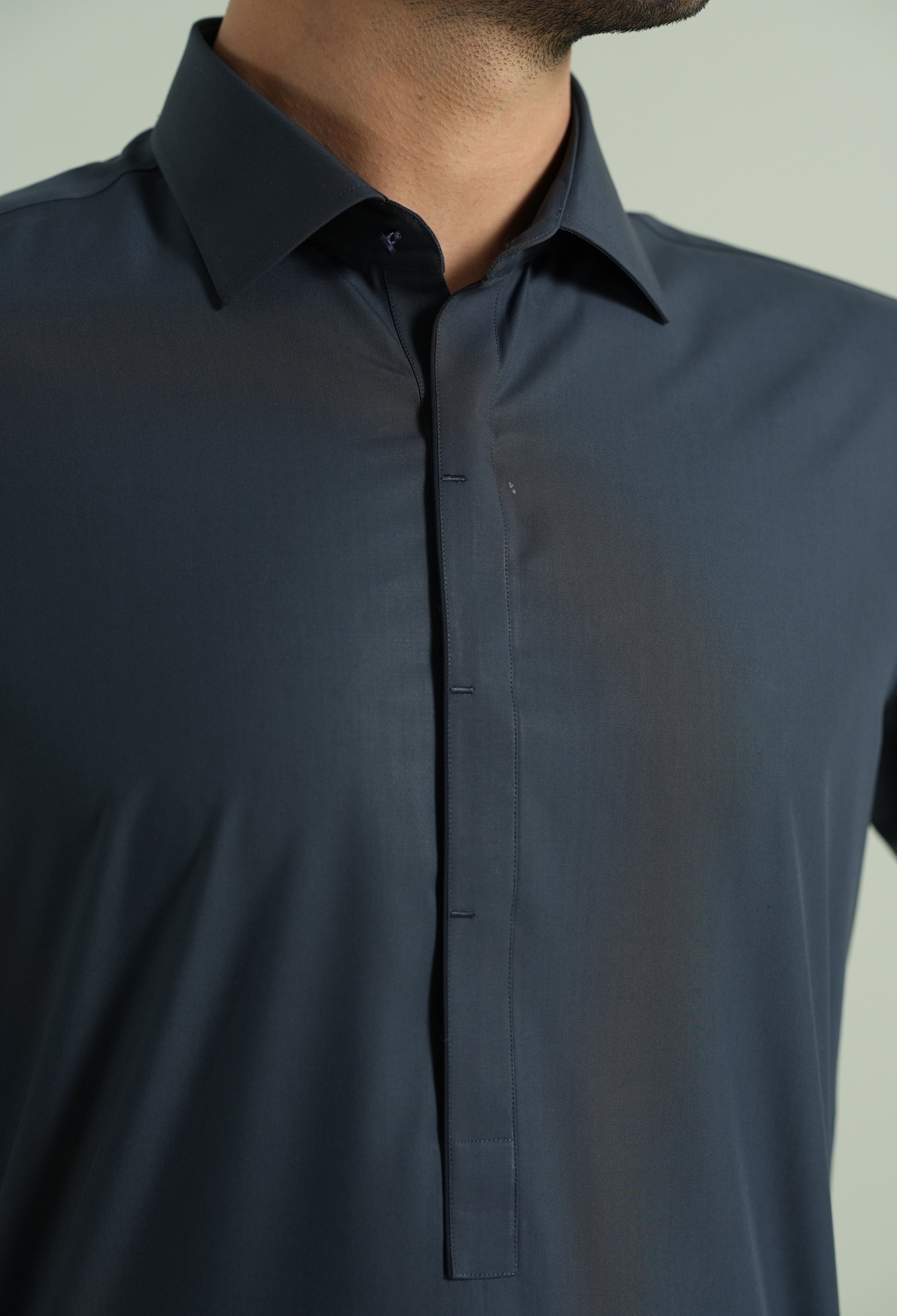 Pebble Grey Detailing Kameez Shalwar