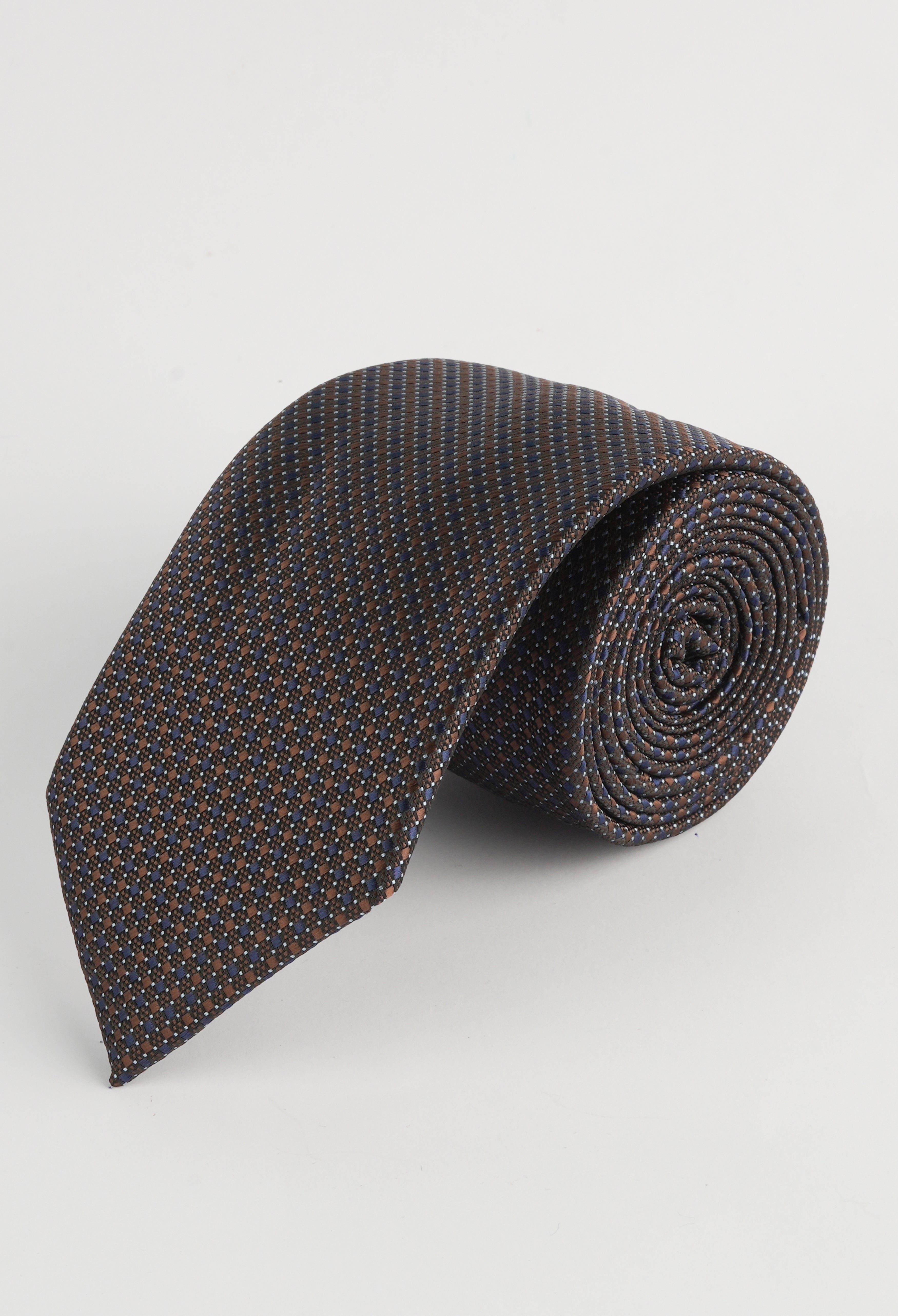 Electric Blue Texture Check Tie