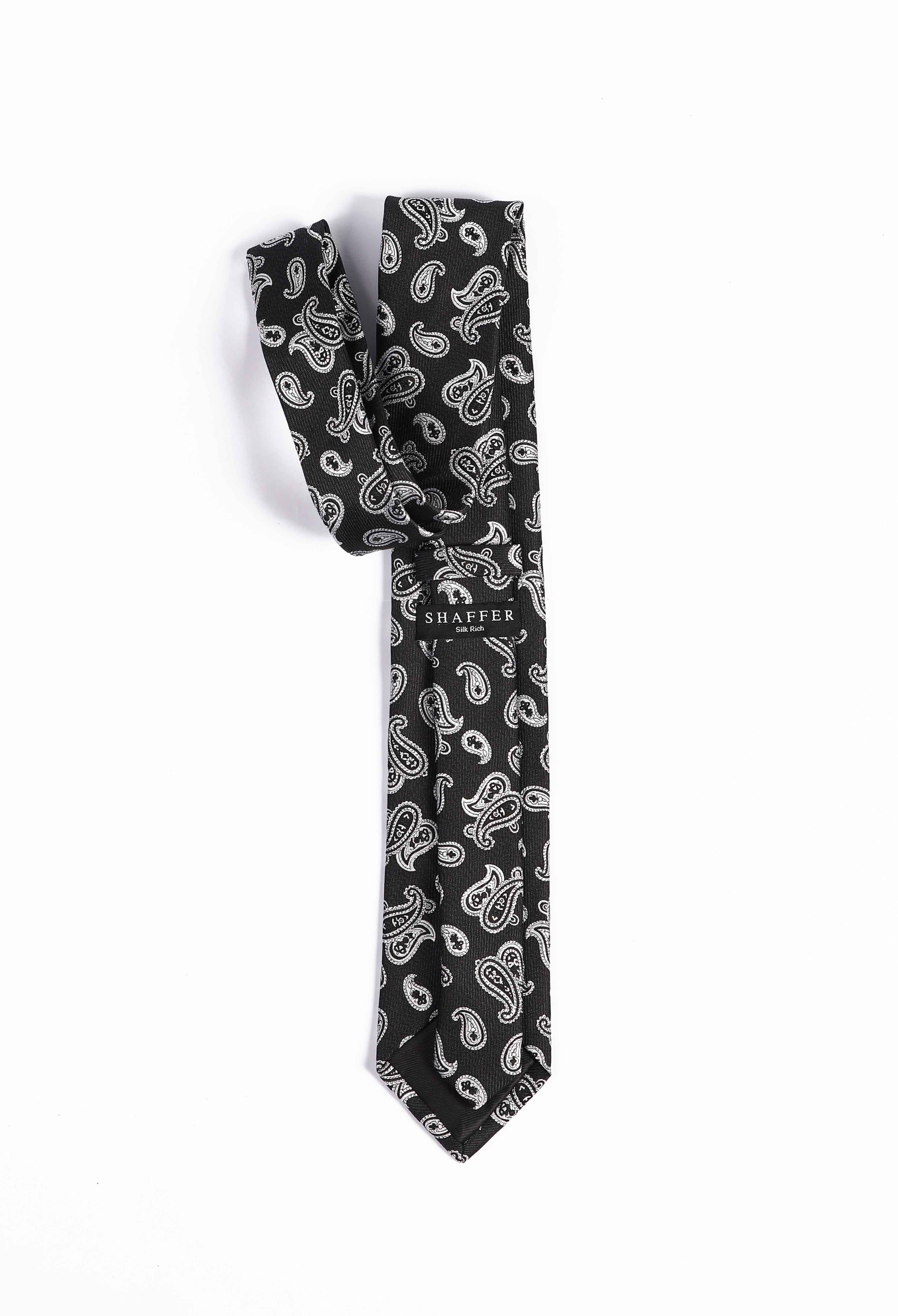 Aurora Black Paisley Tie