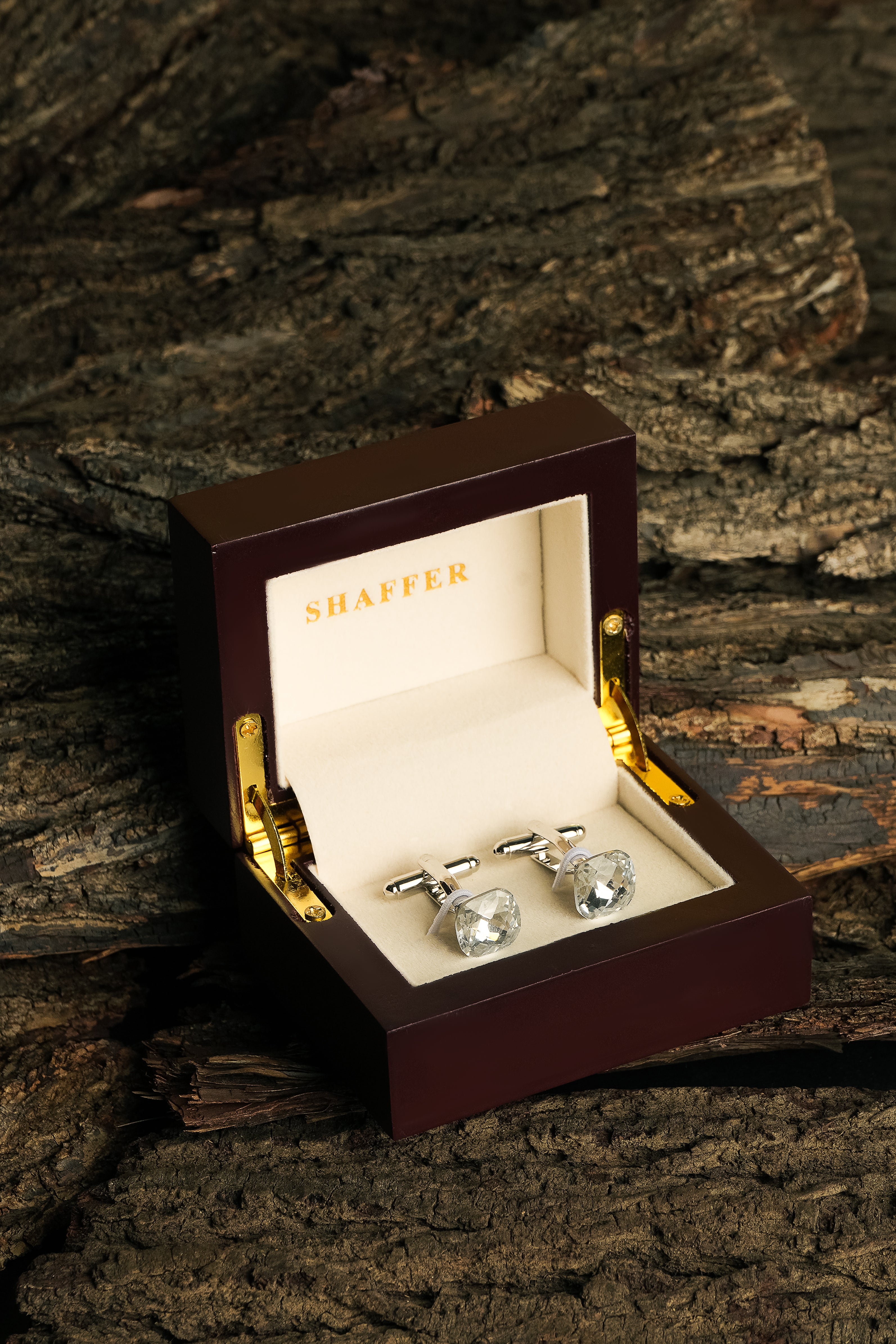 Crystal White Stone Cufflink