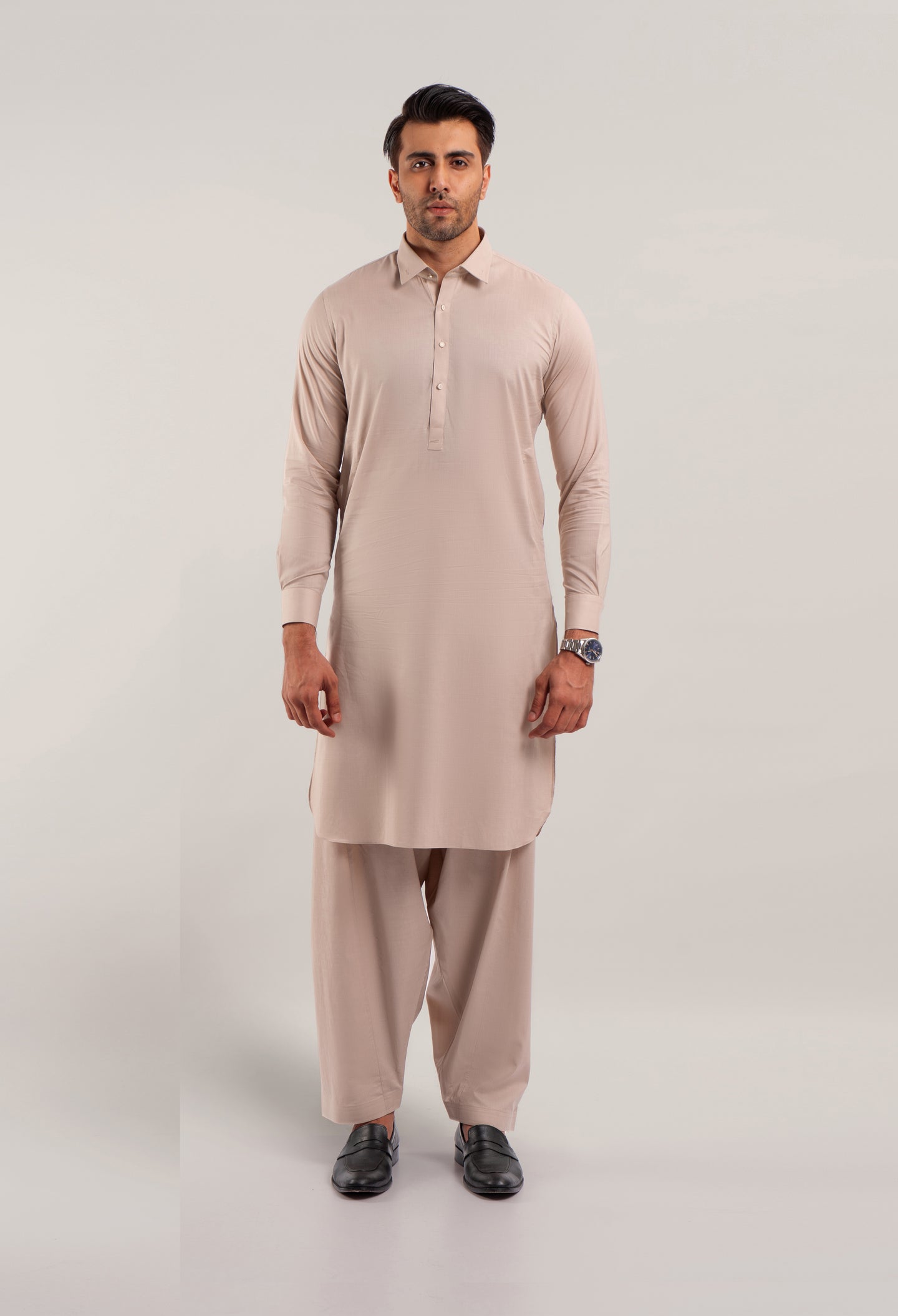 Fawn Plain Kameez Shalwar