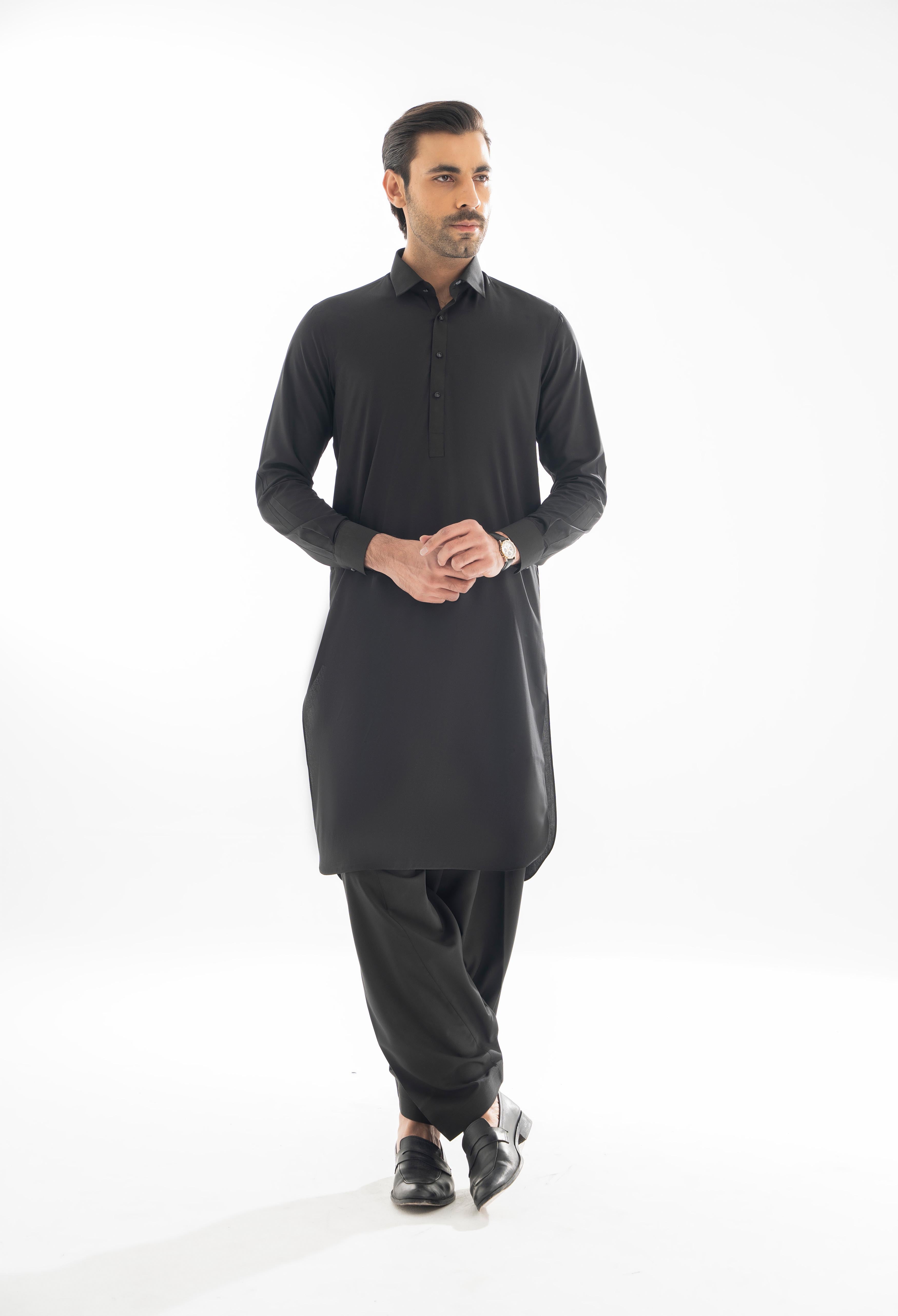 Cool Black Plain Kameez Shalwar