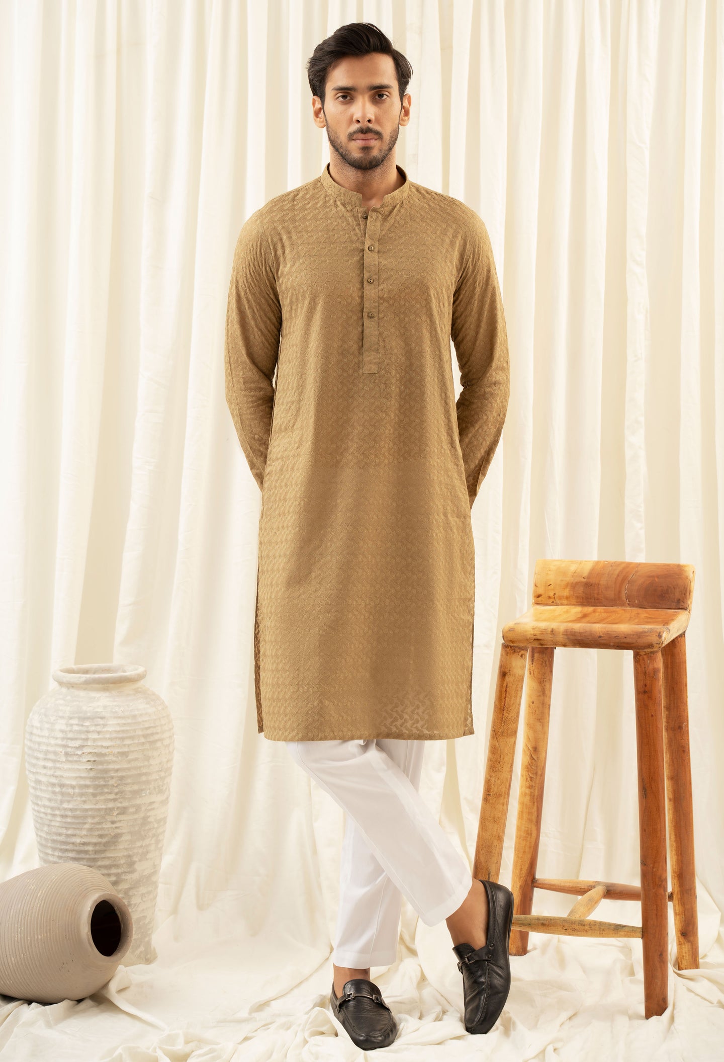 Pastel Green Schiffly Kurta