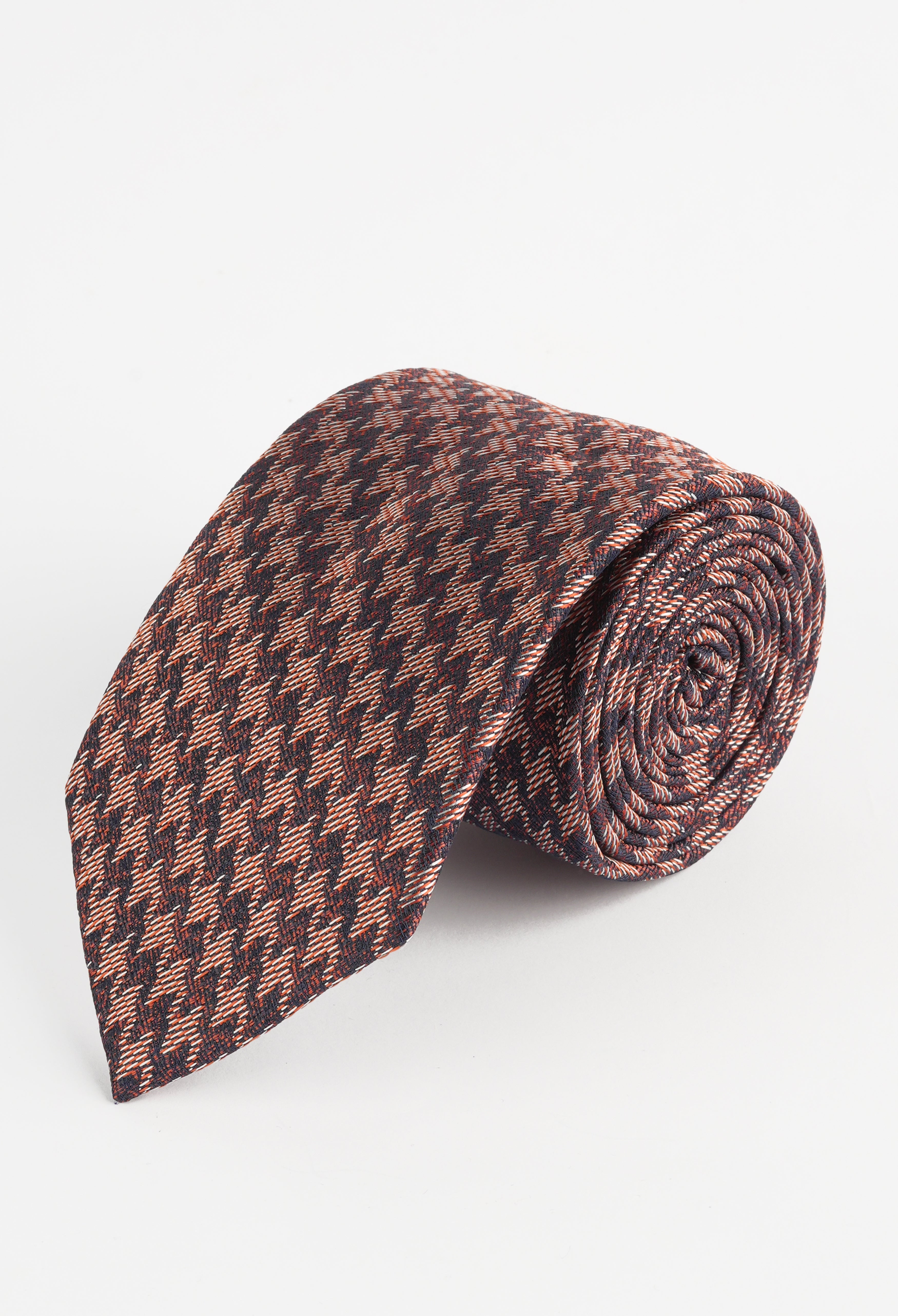 Copper Brown  Hound Tooth Tie