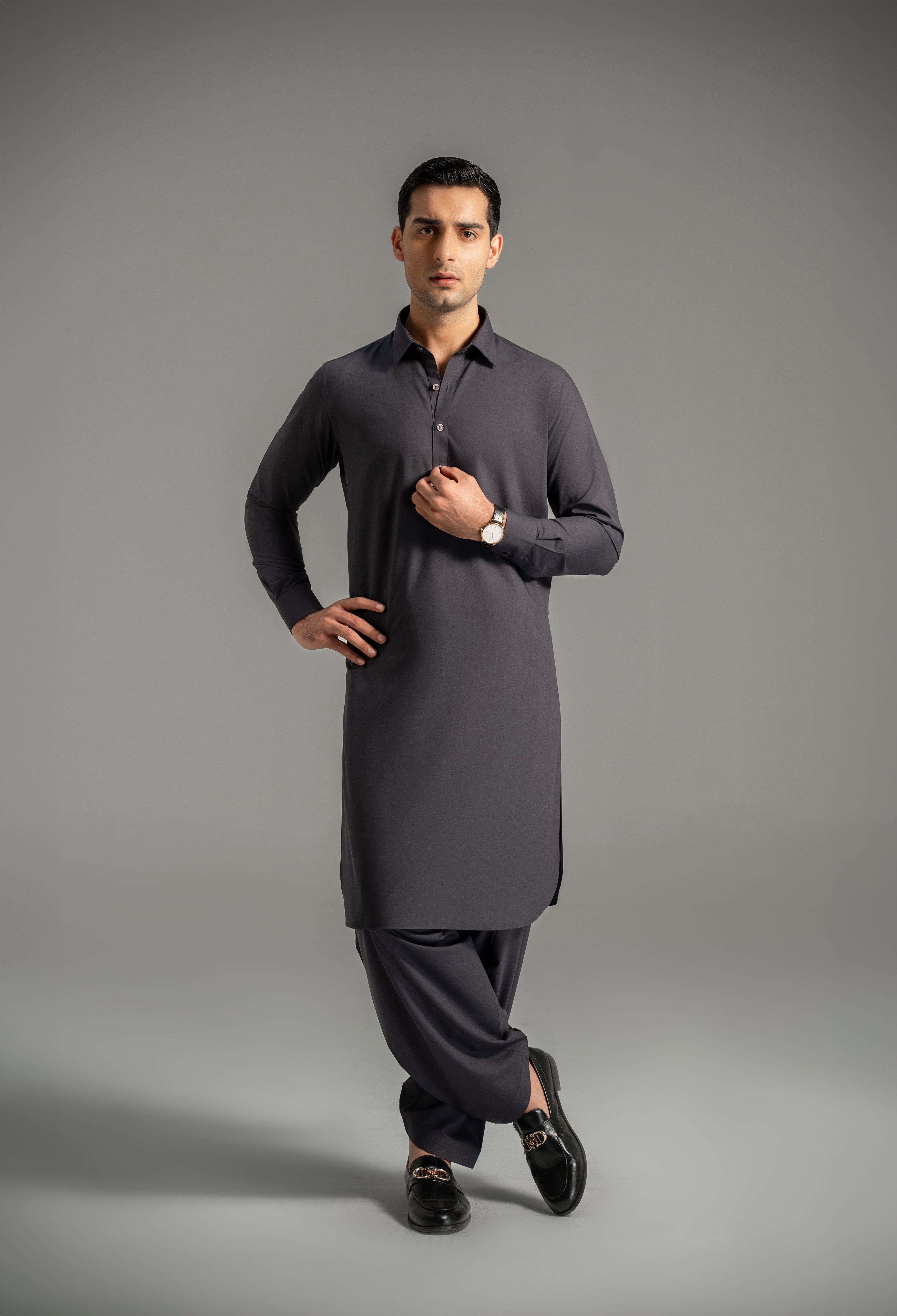 Plum Purple Plain Kameez Shalwar