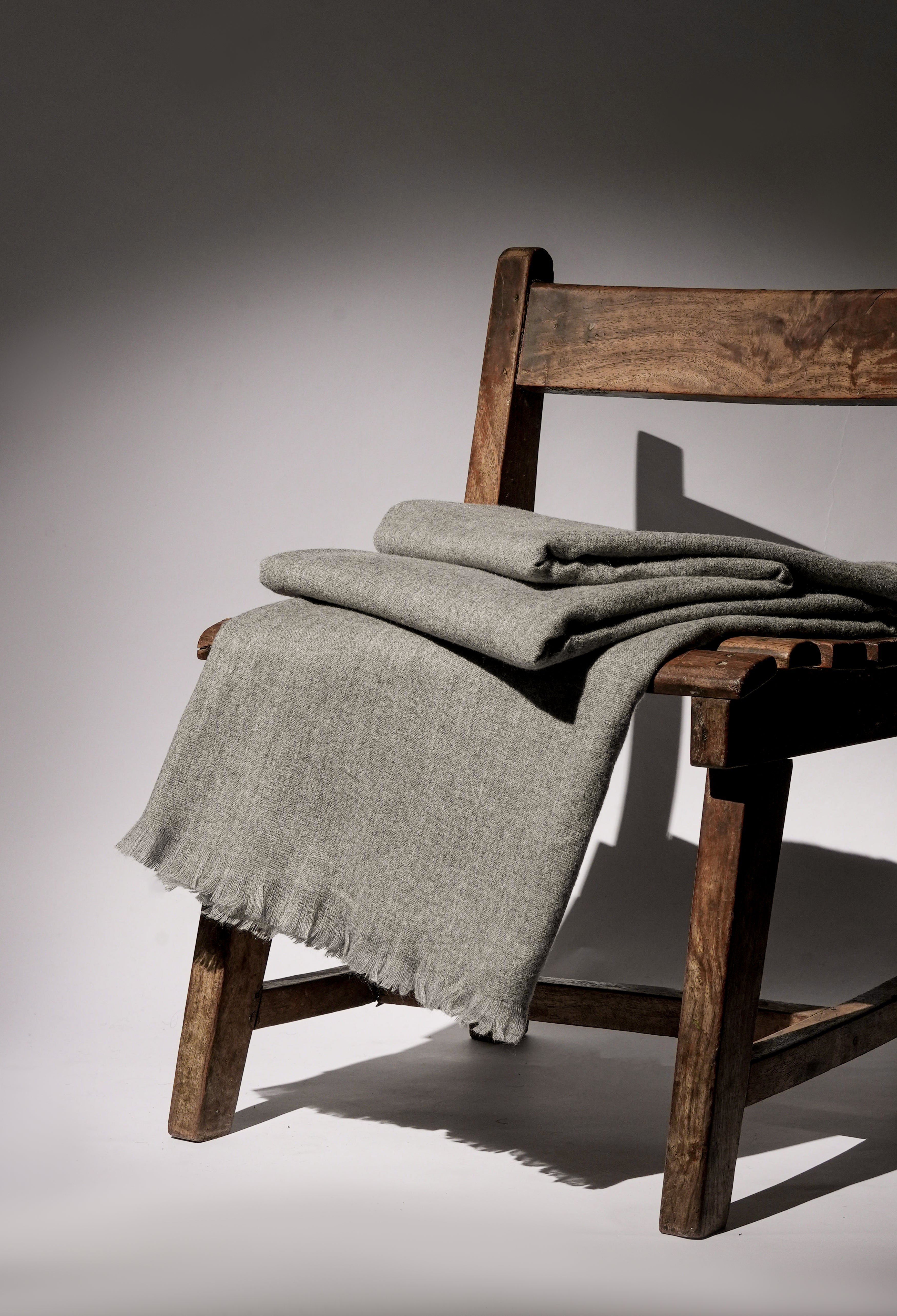 Ash Grey - Men's Cashmere Wool Shawl